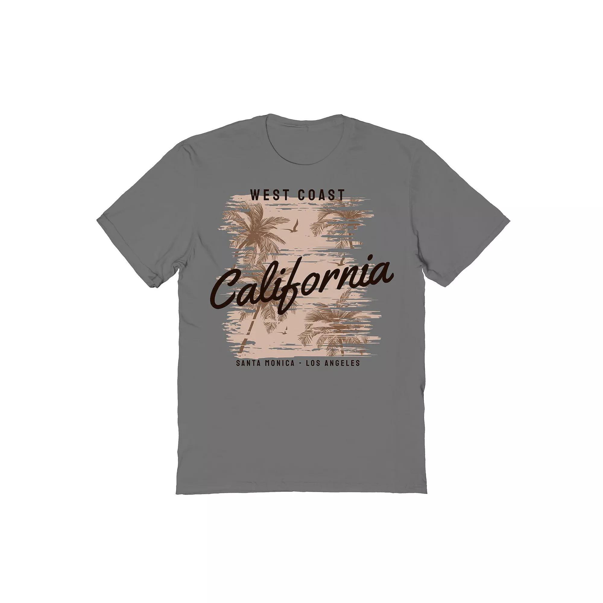 Men's COLAB89 by Threadless California Vintage Palms Graphic Tee, Size: Small, Grey Product Image