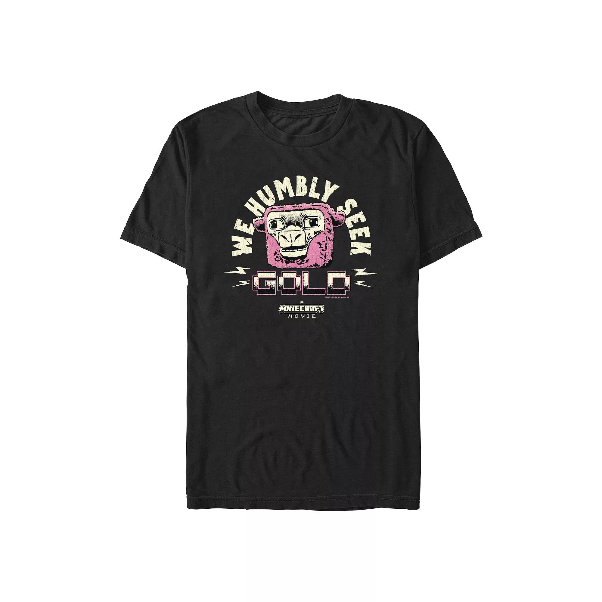 Men's Minecraft Movie We Humbly Seek Gold Graphic Tee,  Product Image