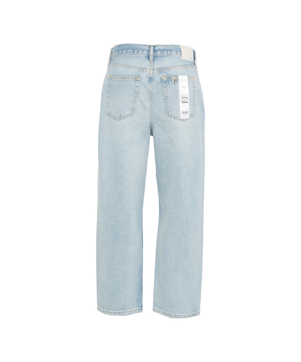 Straight leg jeans with rhinestones Product Image