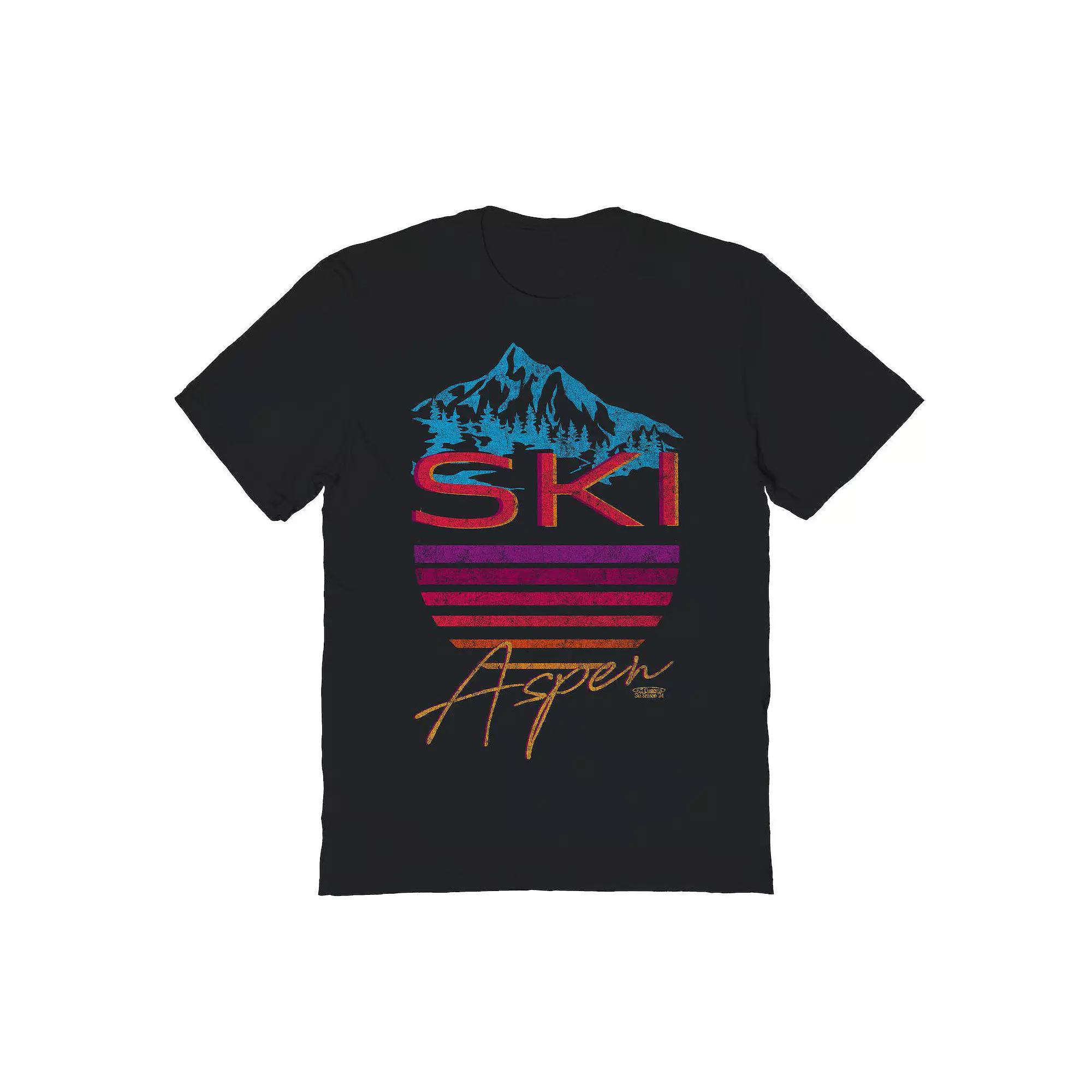 Men's Ski Aspen Black Graphic Tee, Adult Unisex,  Product Image