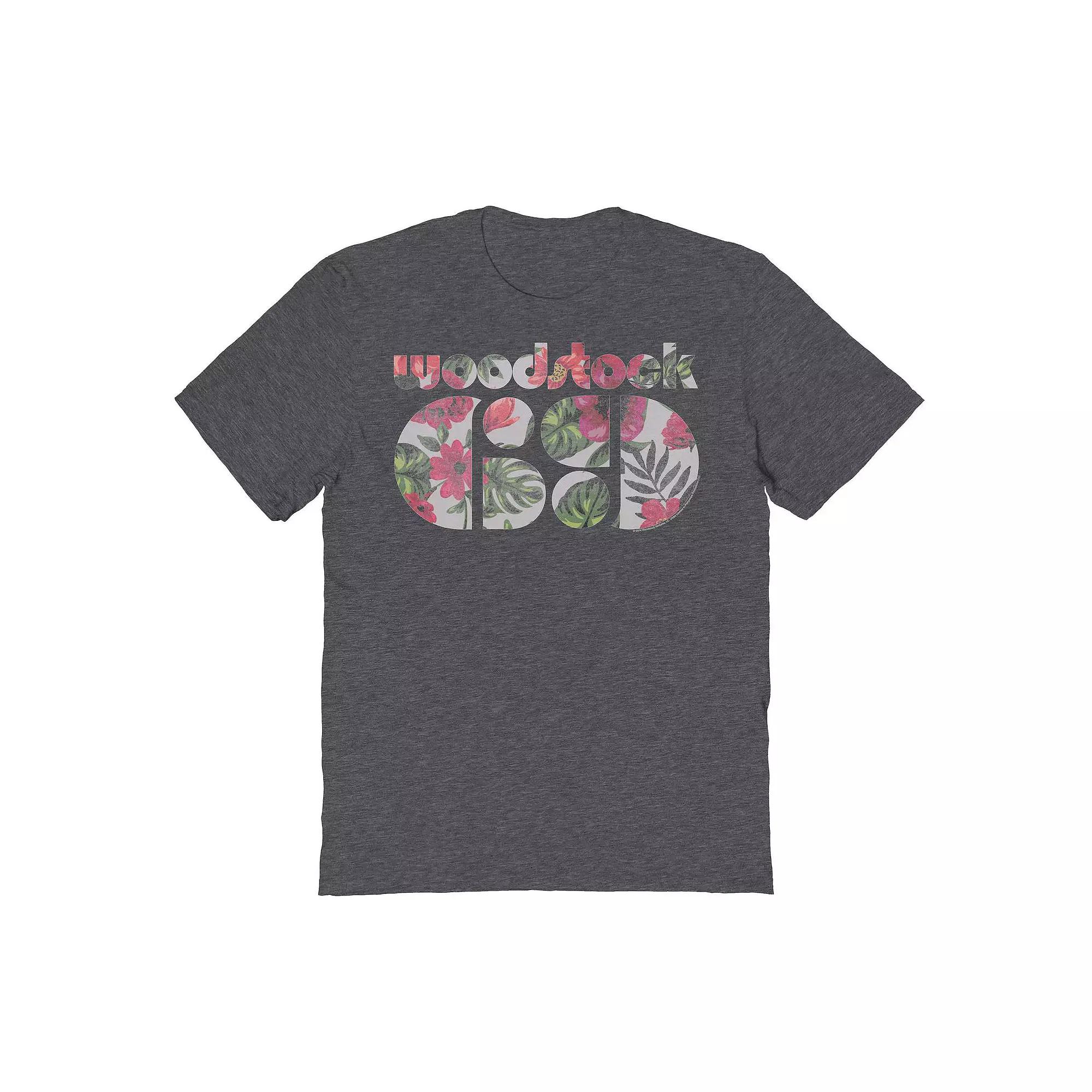 Men's Woodstock Floral 69 Graphic Tee, Size: Small, Dark Grey Product Image