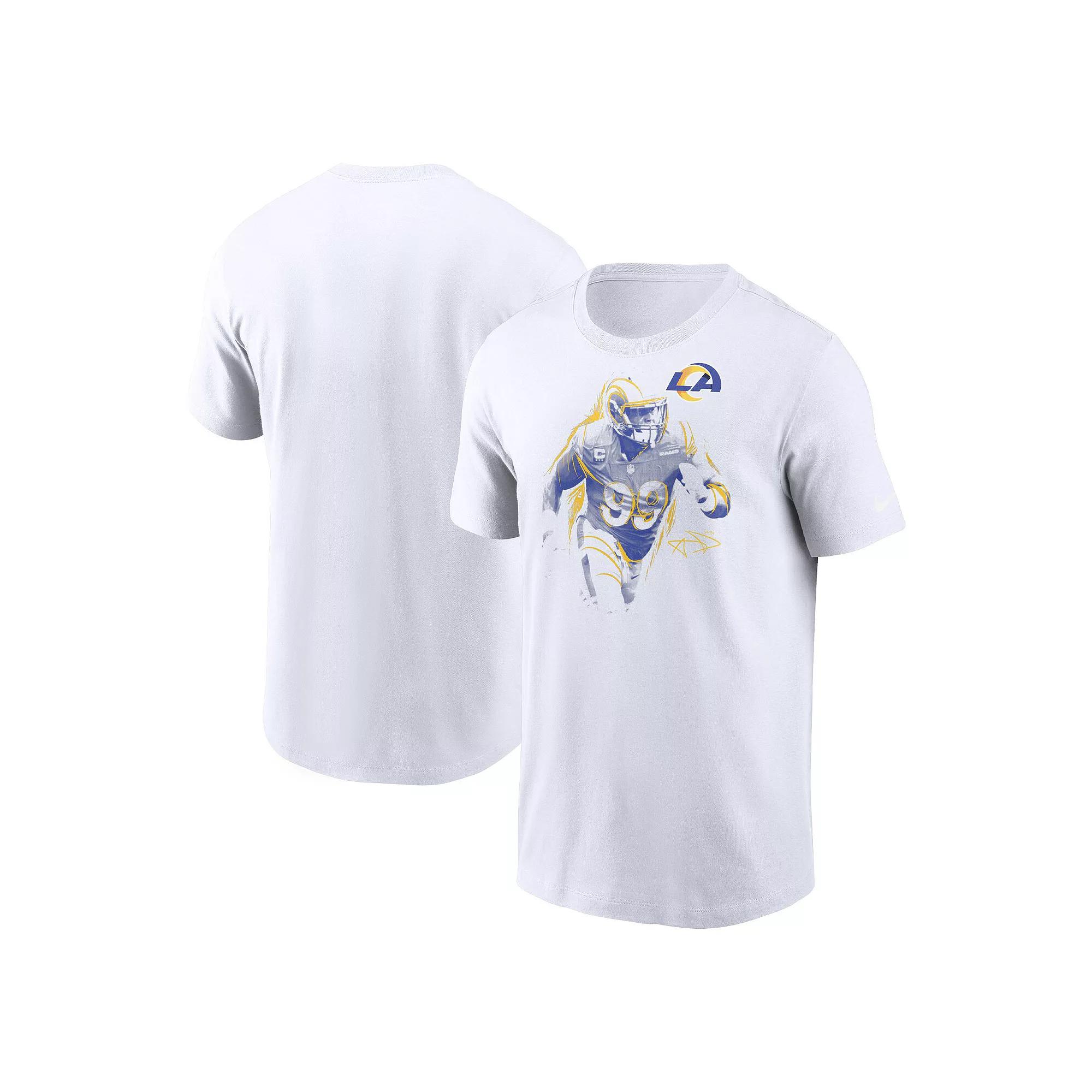 Men's Nike Aaron Donald White Los Angeles Rams Player Graphic T-Shirt, Size: Small Product Image