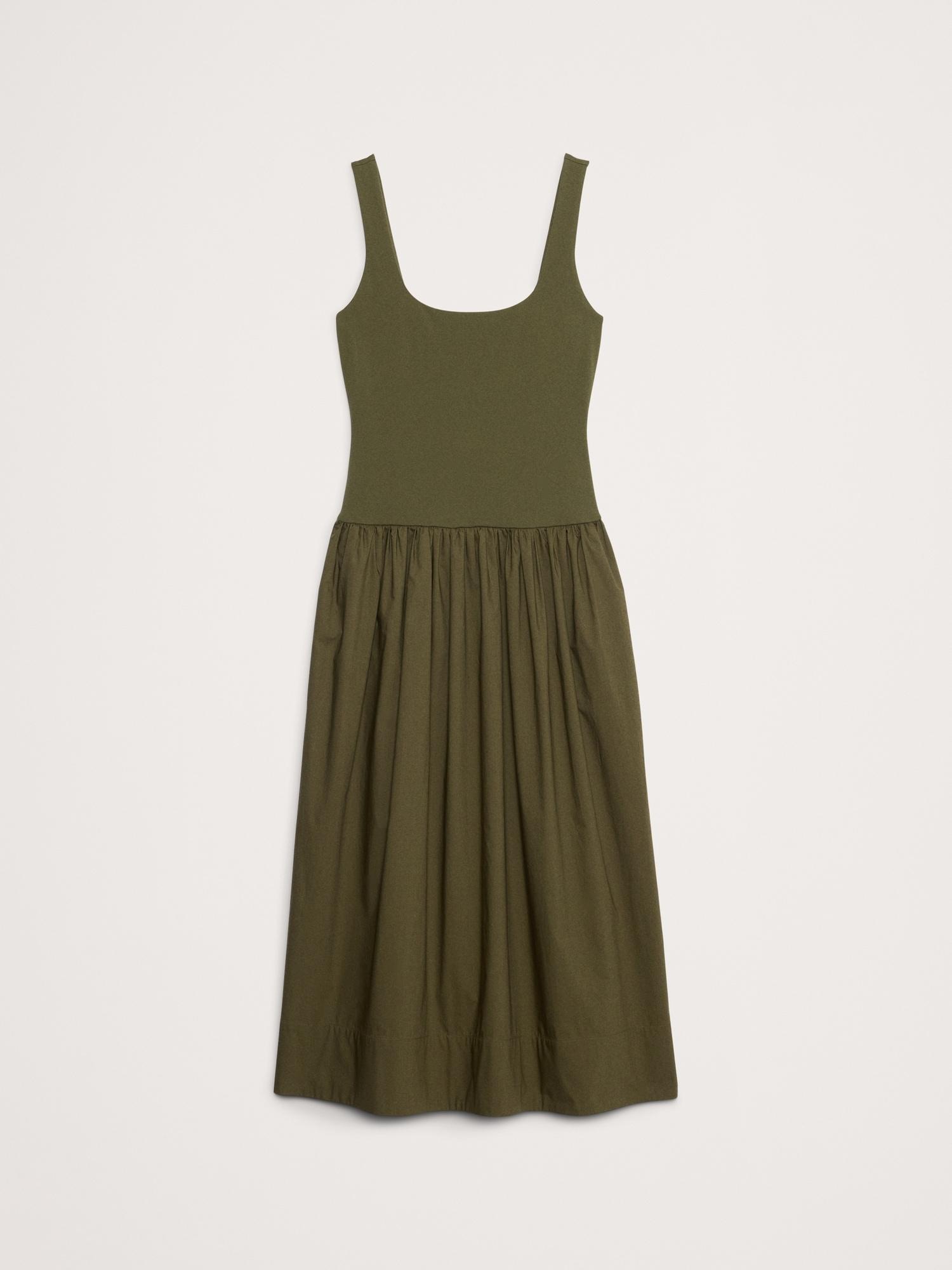 Drop-Waist Midi Dress Product Image