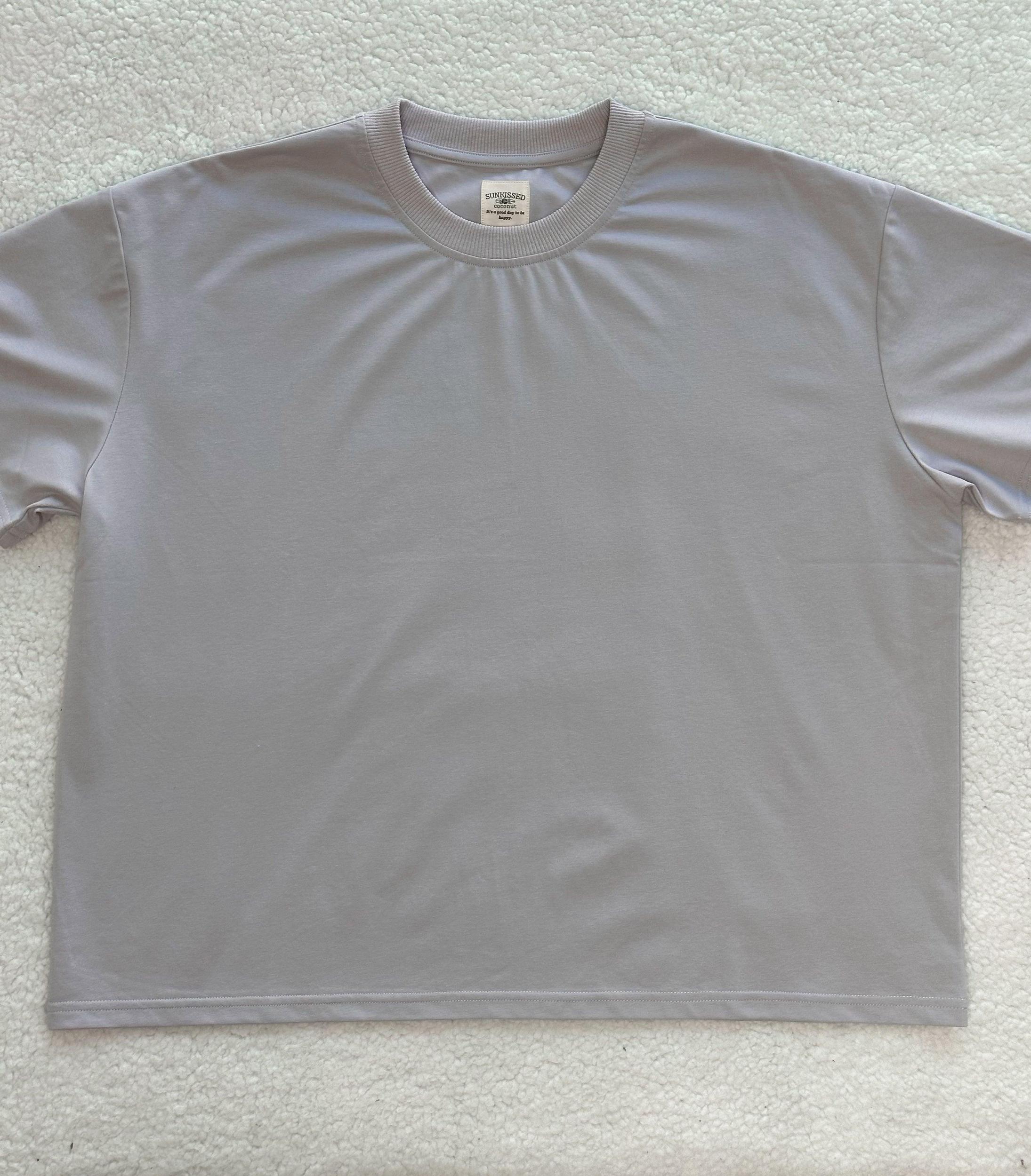 Italian Purple Basic Slightly Cropped Blank Tee Product Image