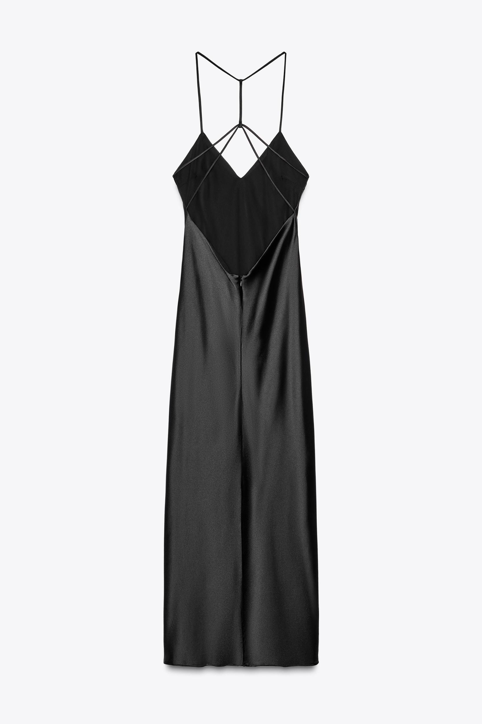 SATIN MIDI DRESS WITH STRAPPY BACK Product Image
