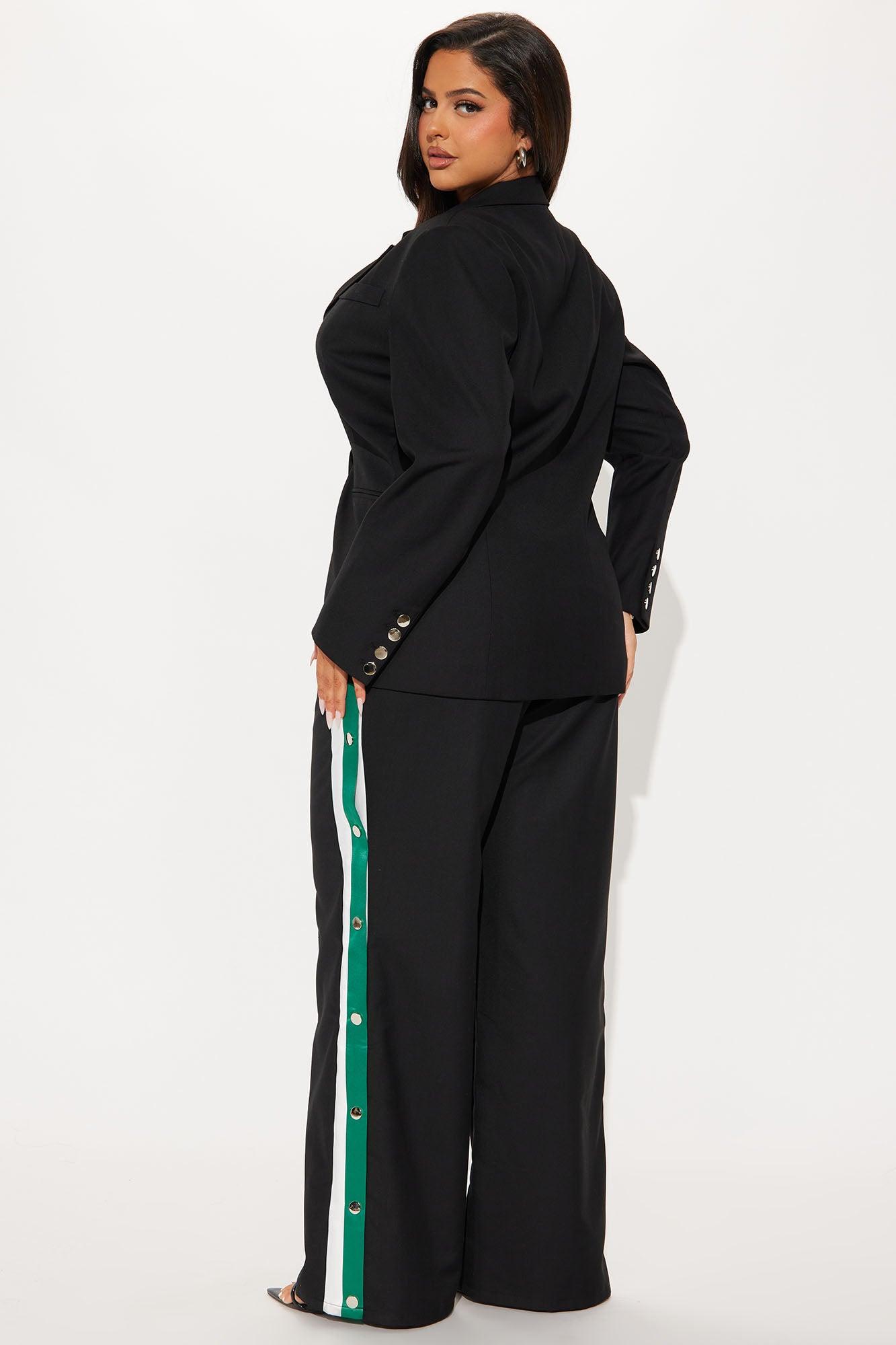 On A Deadline Blazer Pant Set - Black Product Image