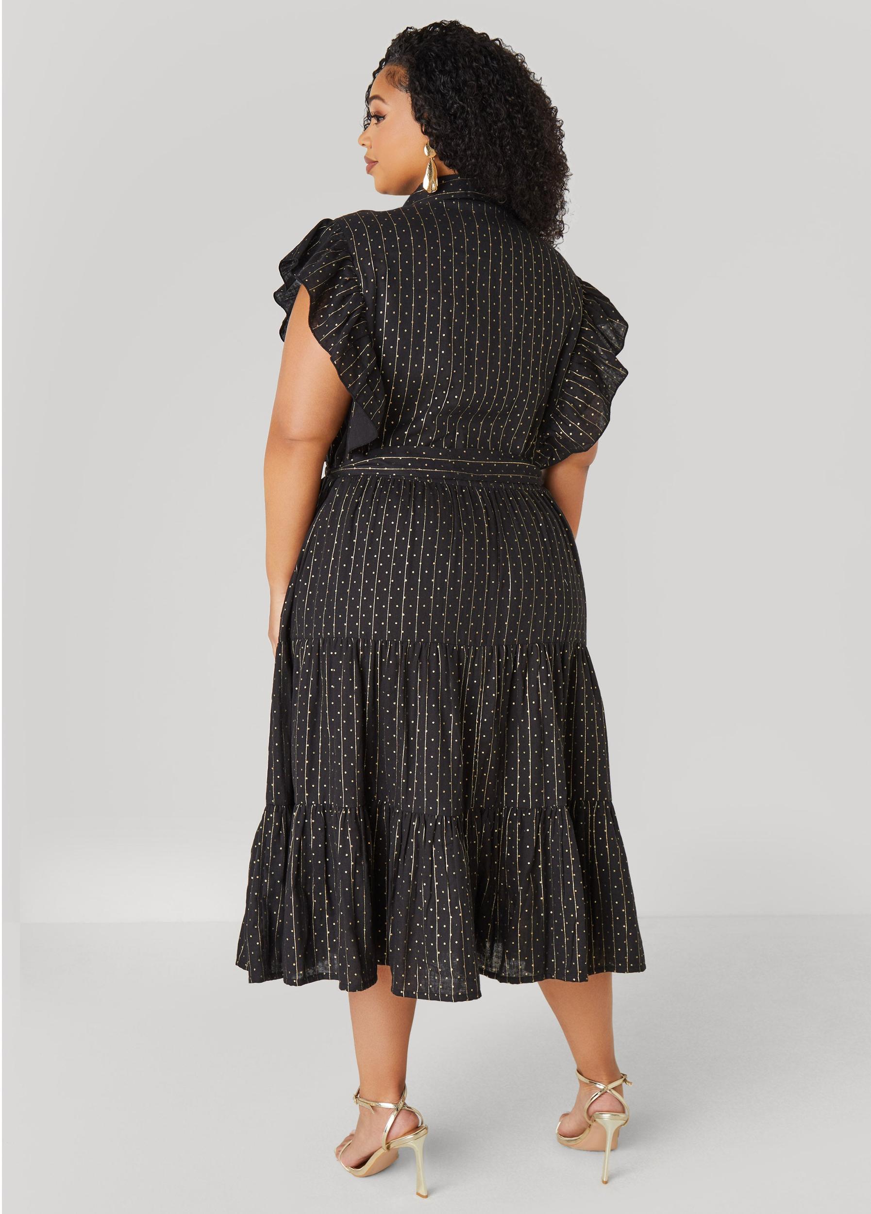 Metallic Print Midaxi Dress Product Image