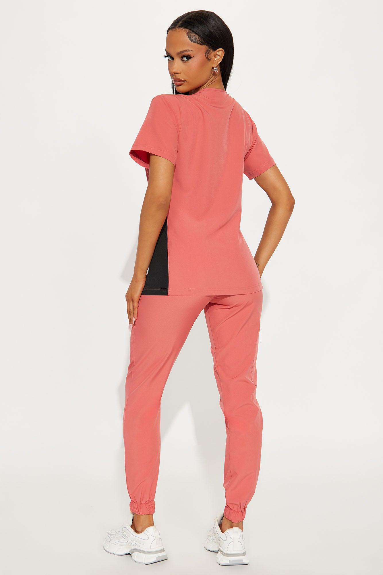 Get Better 4 Way Stretch Scrub Uniform Jogger Set - Terracotta Product Image