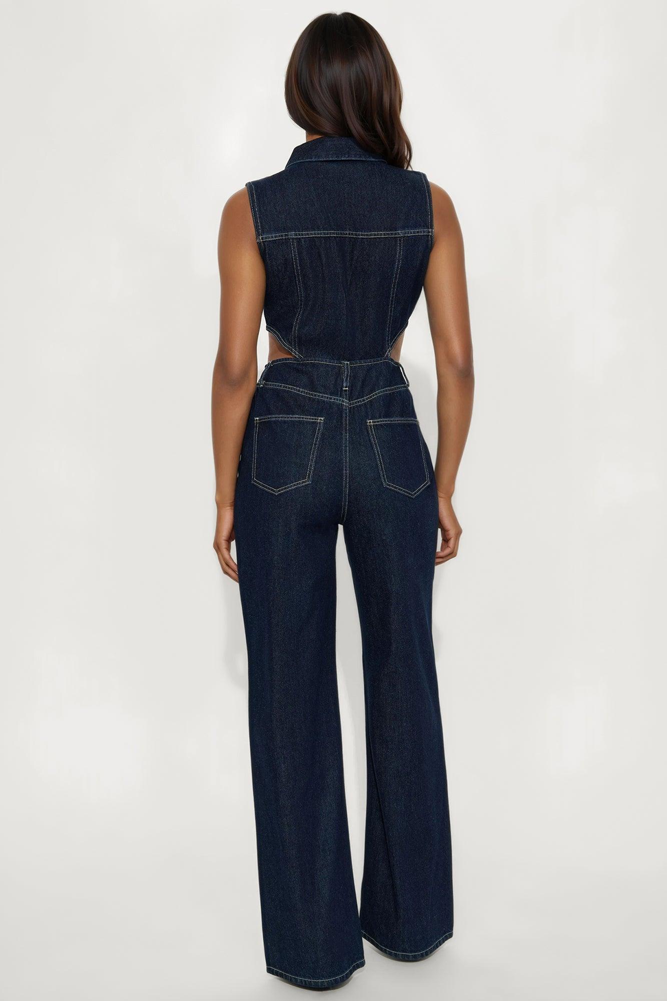 Baylin Denim Jumpsuit - Indigo Female Product Image