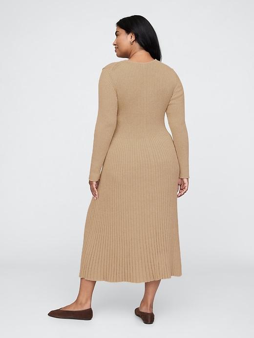 V-Neck Rib Maxi Sweater Dress Product Image