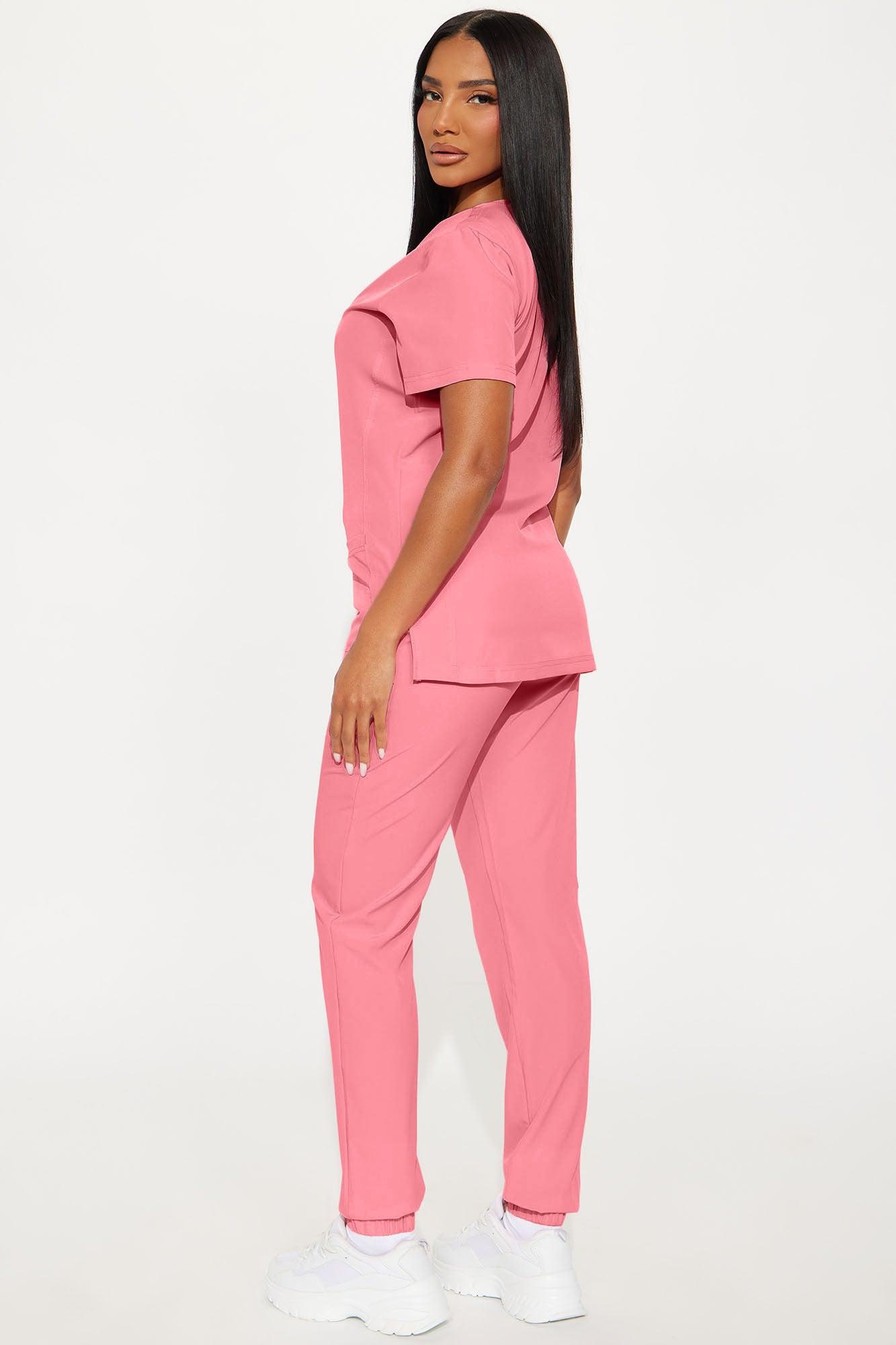 Care For You 4 Way Stretch Scrub Uniform Jogger Set - Peach Female Product Image