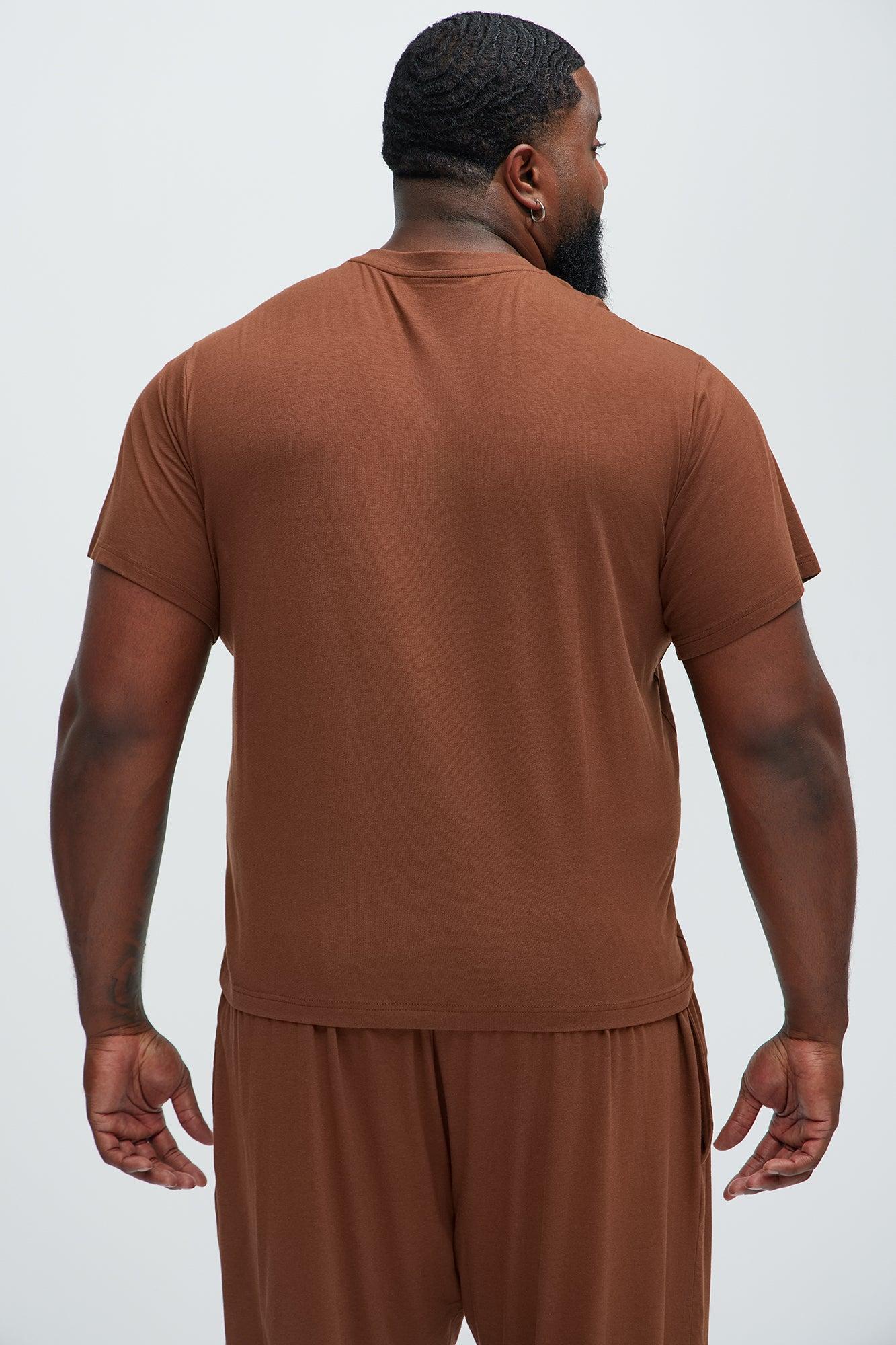 Essential Modal Lounge Short Sleeve Tee - Brown Product Image