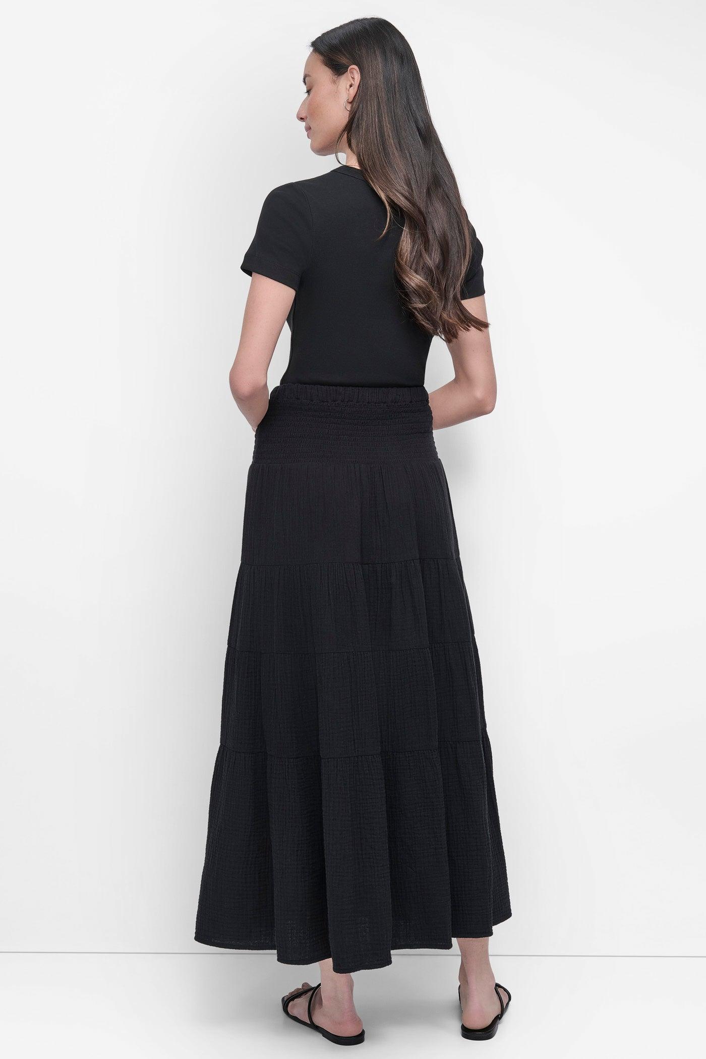 SMOCKED WAIST MIDI SKIRT Product Image