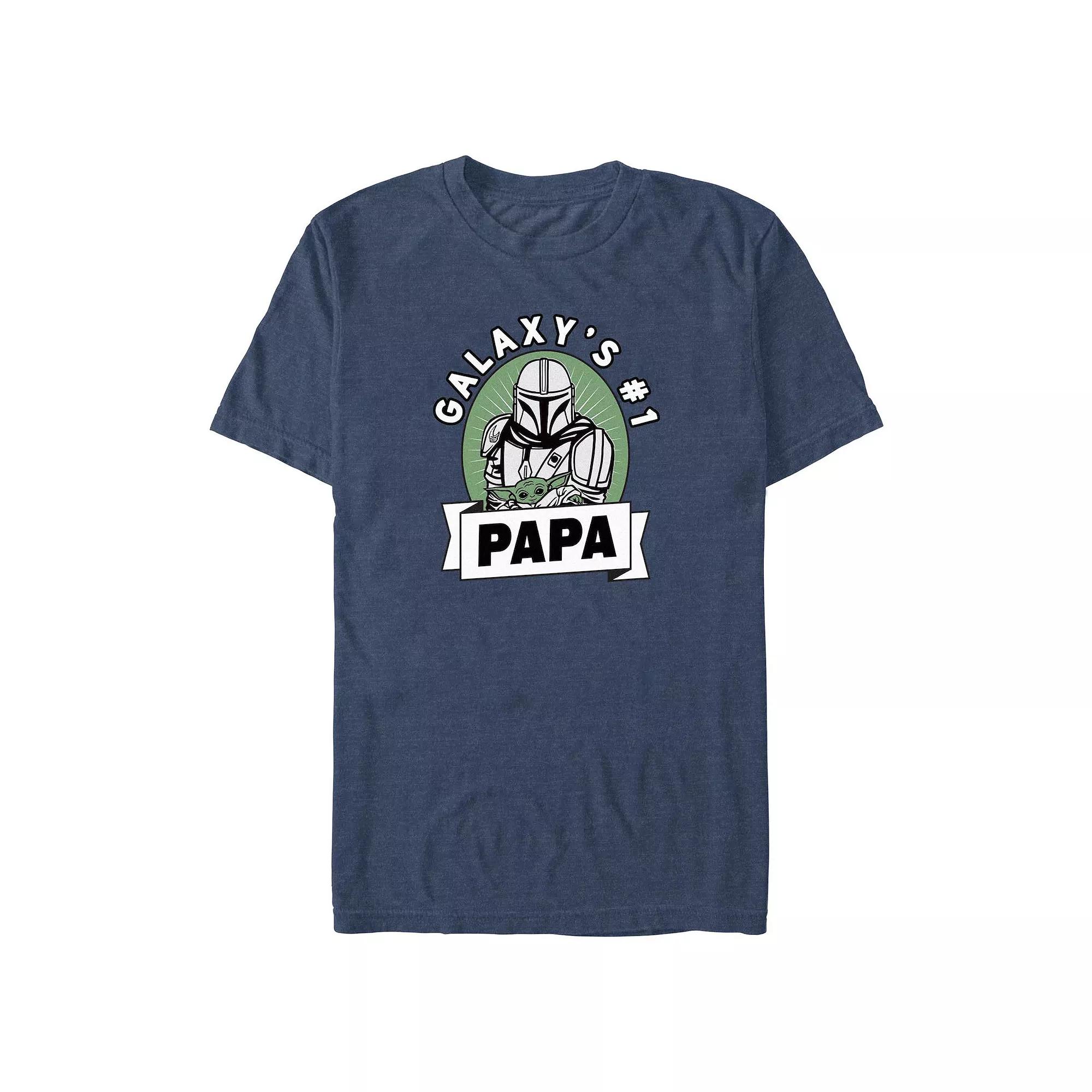 Big & Tall The Mandalorian Galaxy's #1 Papa Graphic Tee, Men's, Size: XL Tall, Navy Grey Product Image