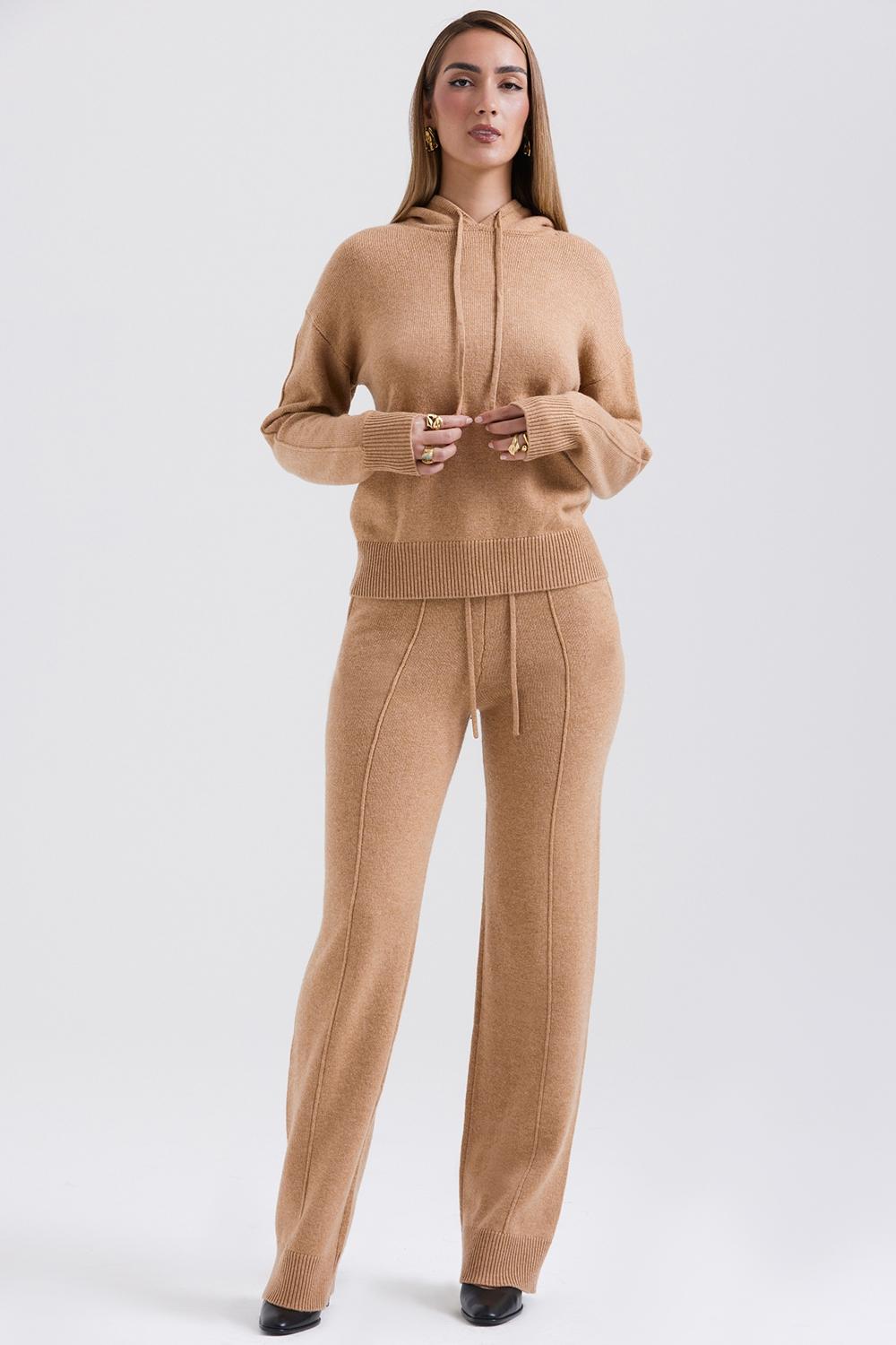 Jionni  camel cashmere blend hoodie - sale Product Image