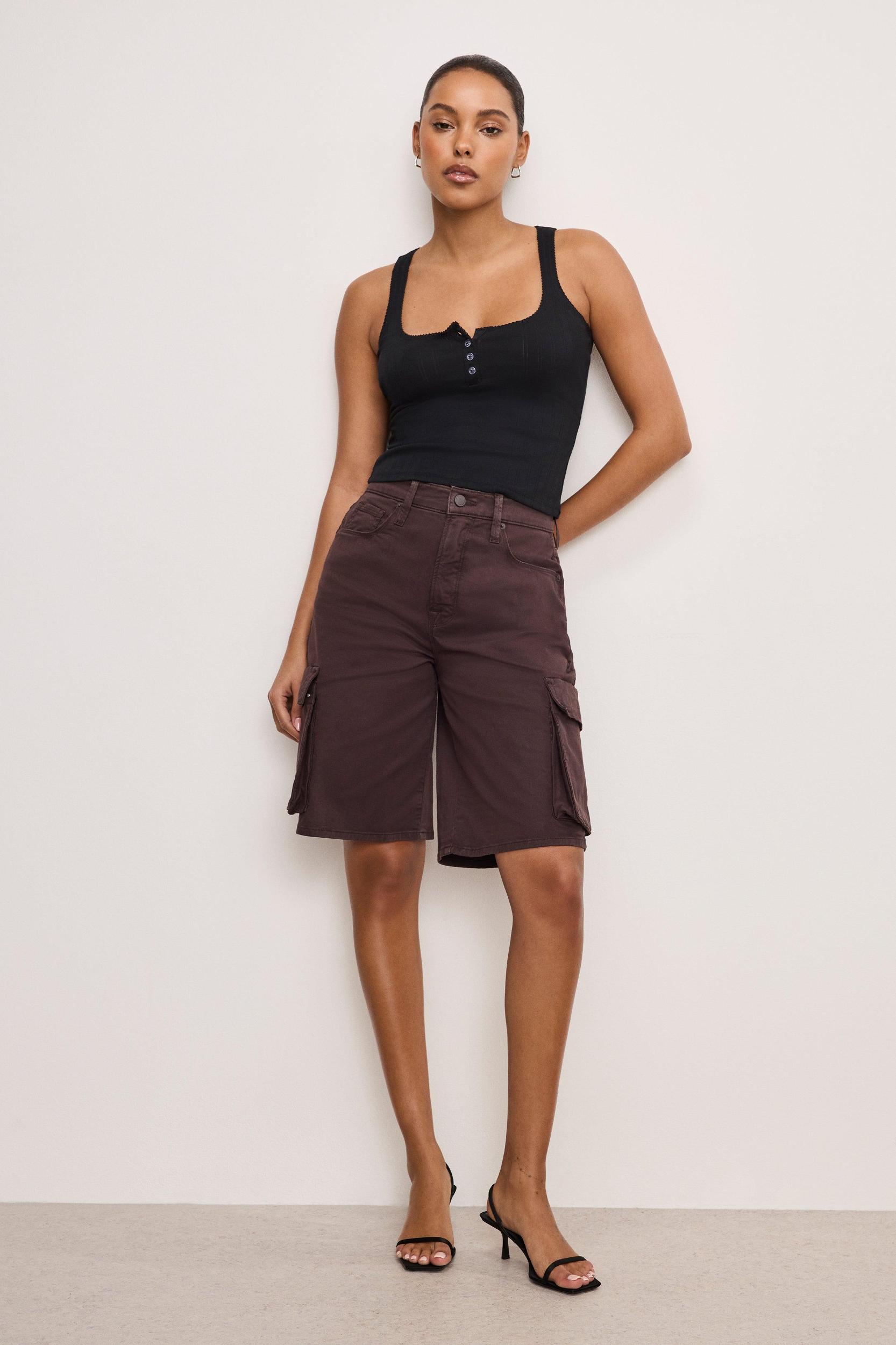 POINTELLE HENLEY TANK TOP | BLACK001 Product Image