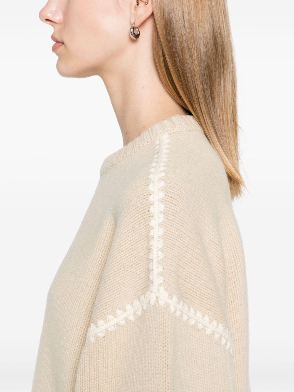 embroidered-trim sweater  Product Image