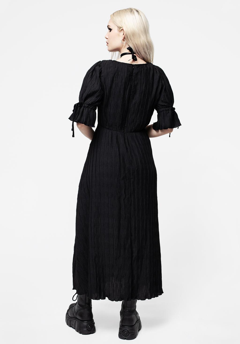 Belial Crinkle Velour Ribbon Midaxi Dress Product Image