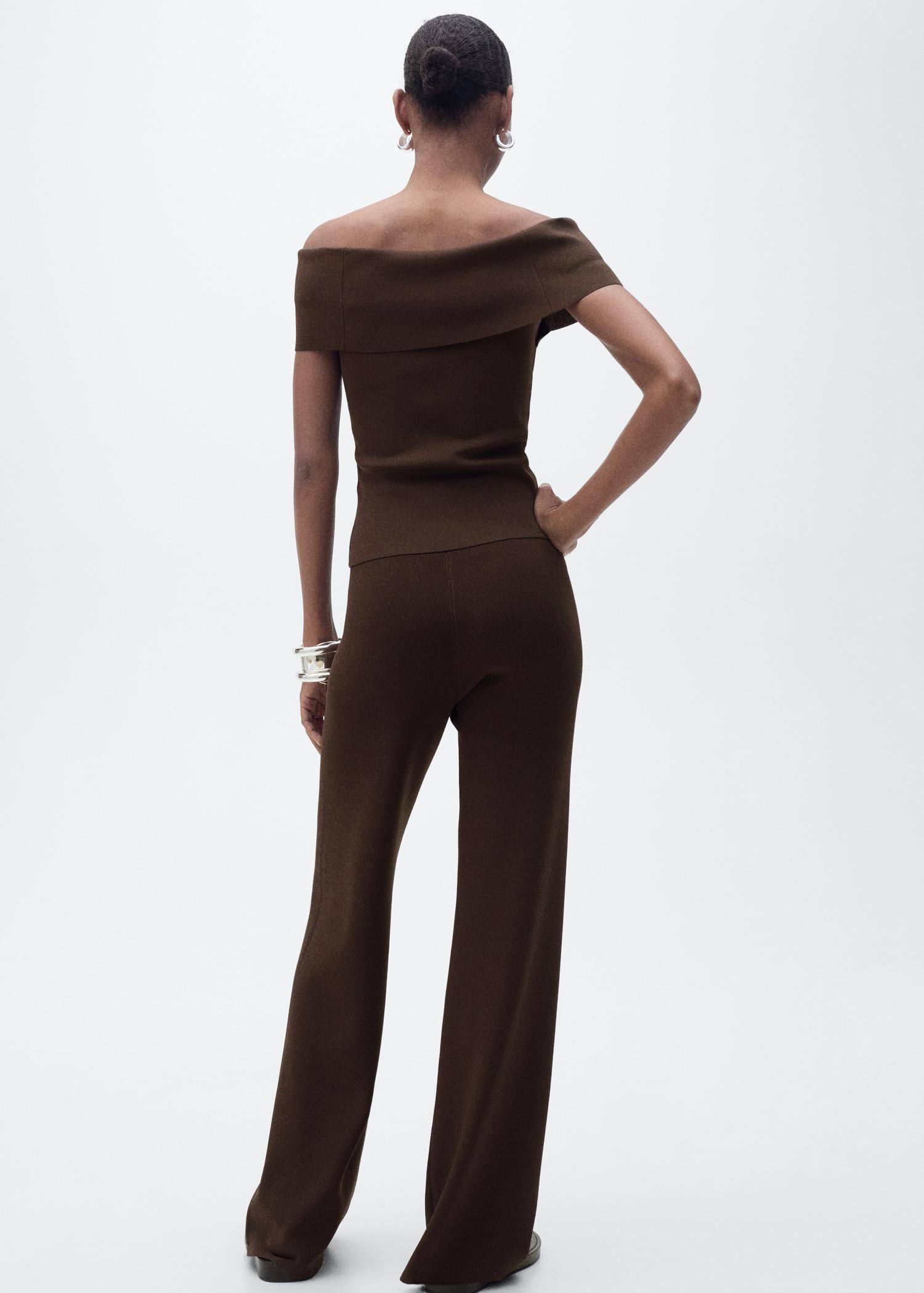 Straight knitted trousers - Women | MANGO USA Product Image