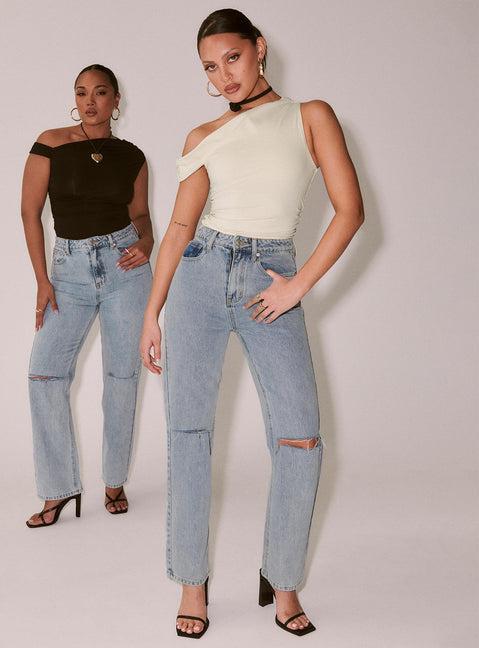 Holland High Rise Straight Leg Jeans Denim Product Image