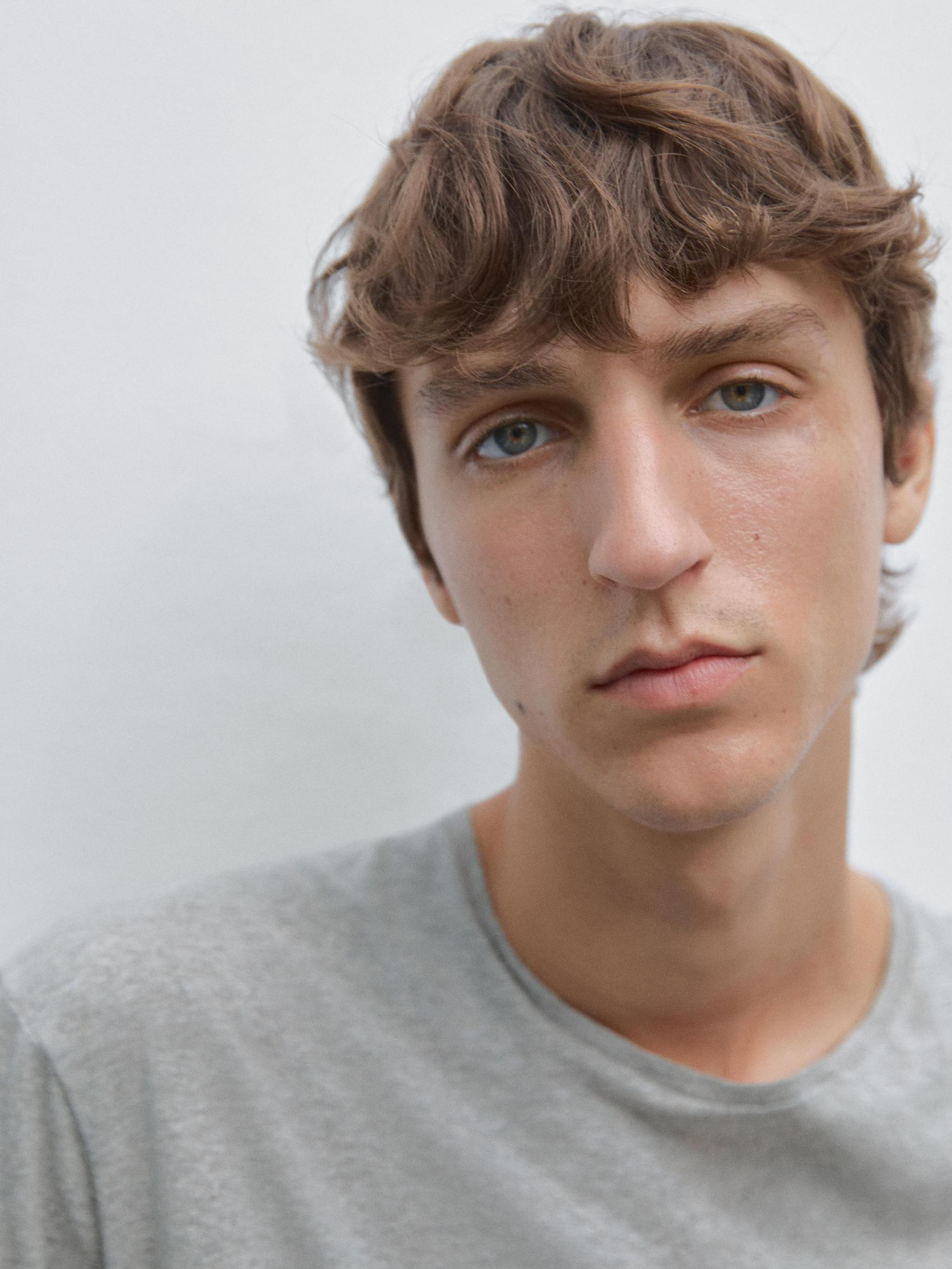 Melange cotton and linen t-shirt Product Image