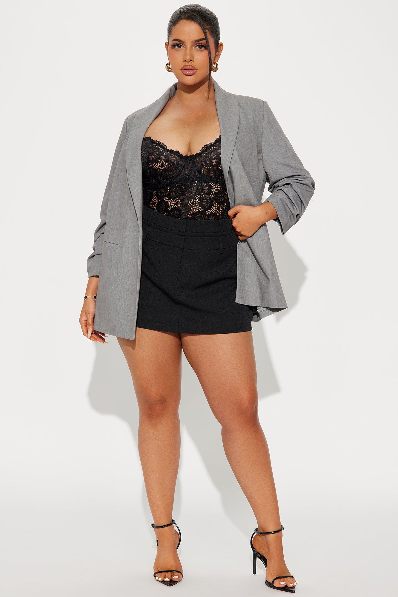 Regina Double Waistband Mini Skirt - Black Product Image