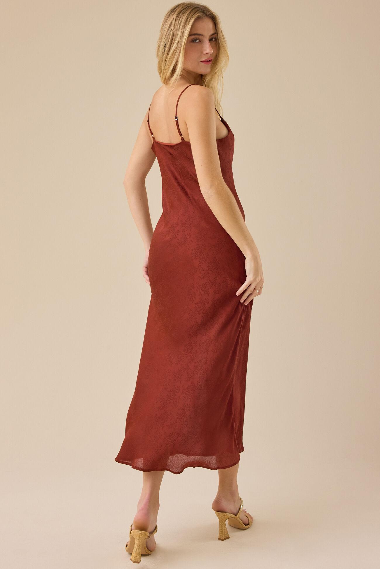 Eva Satin Midi Dress Product Image