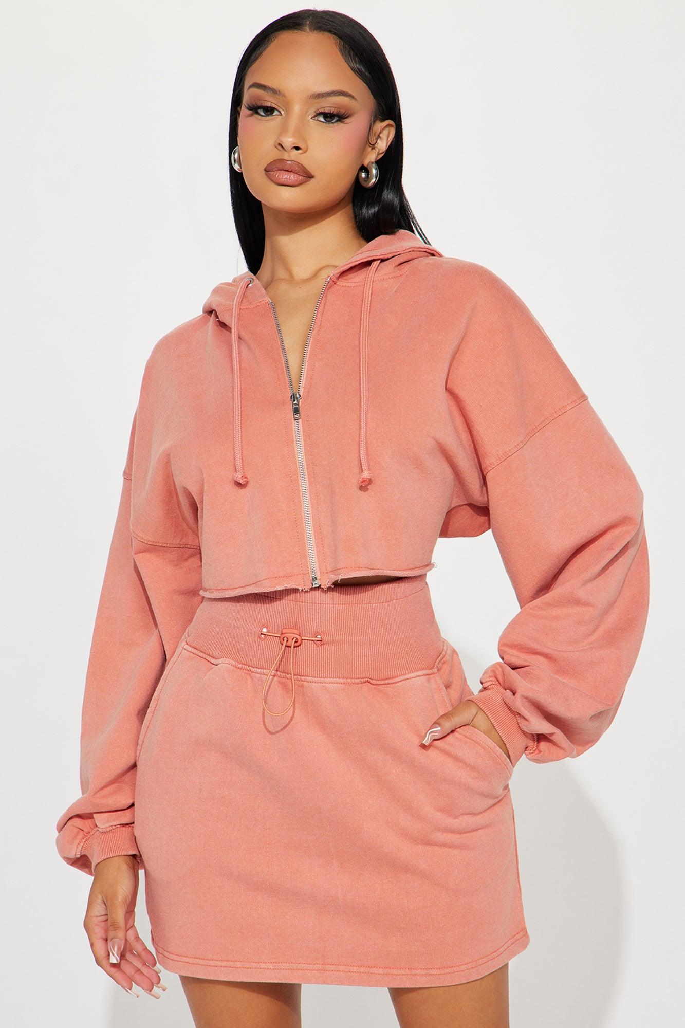 Go With The Feels Skirt Set - Peach Product Image