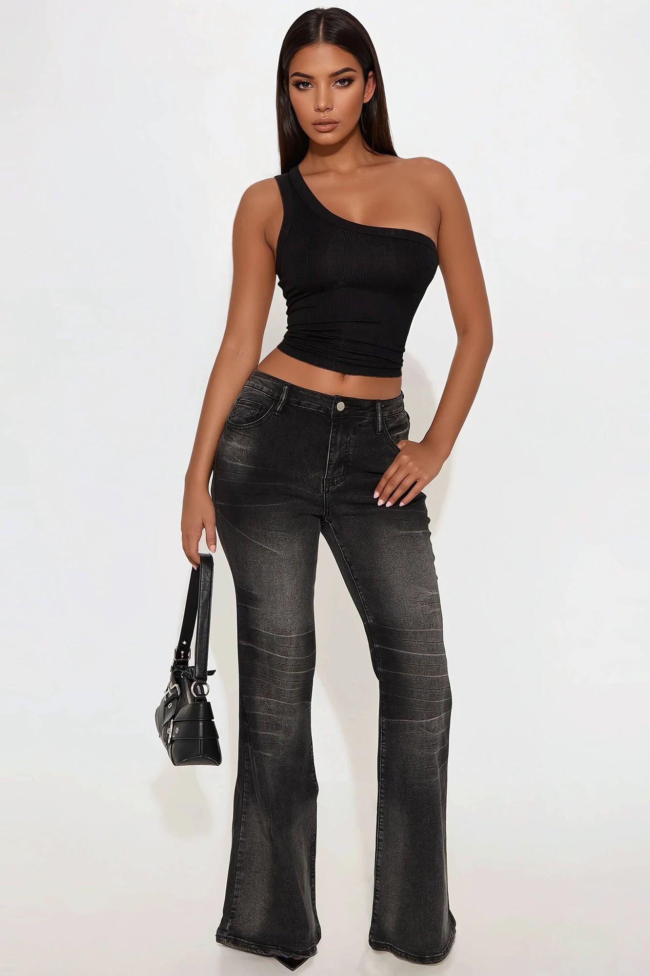Been The One Stretch Flare Jeans - Black Wash Product Image