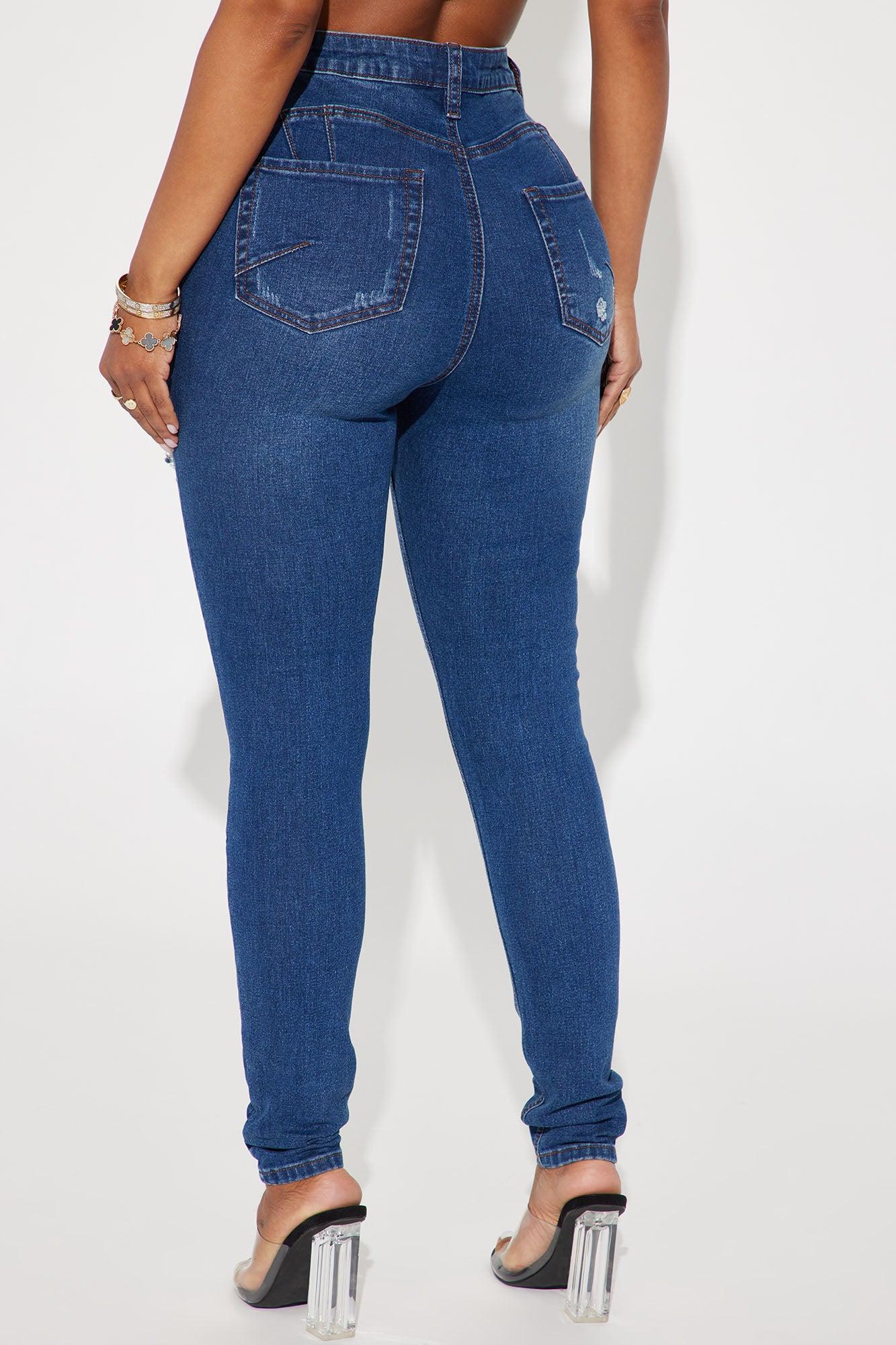 Bedford Booty Sculpting Ripped High Rise Stretch Skinny Jeans - Dark Wash Product Image