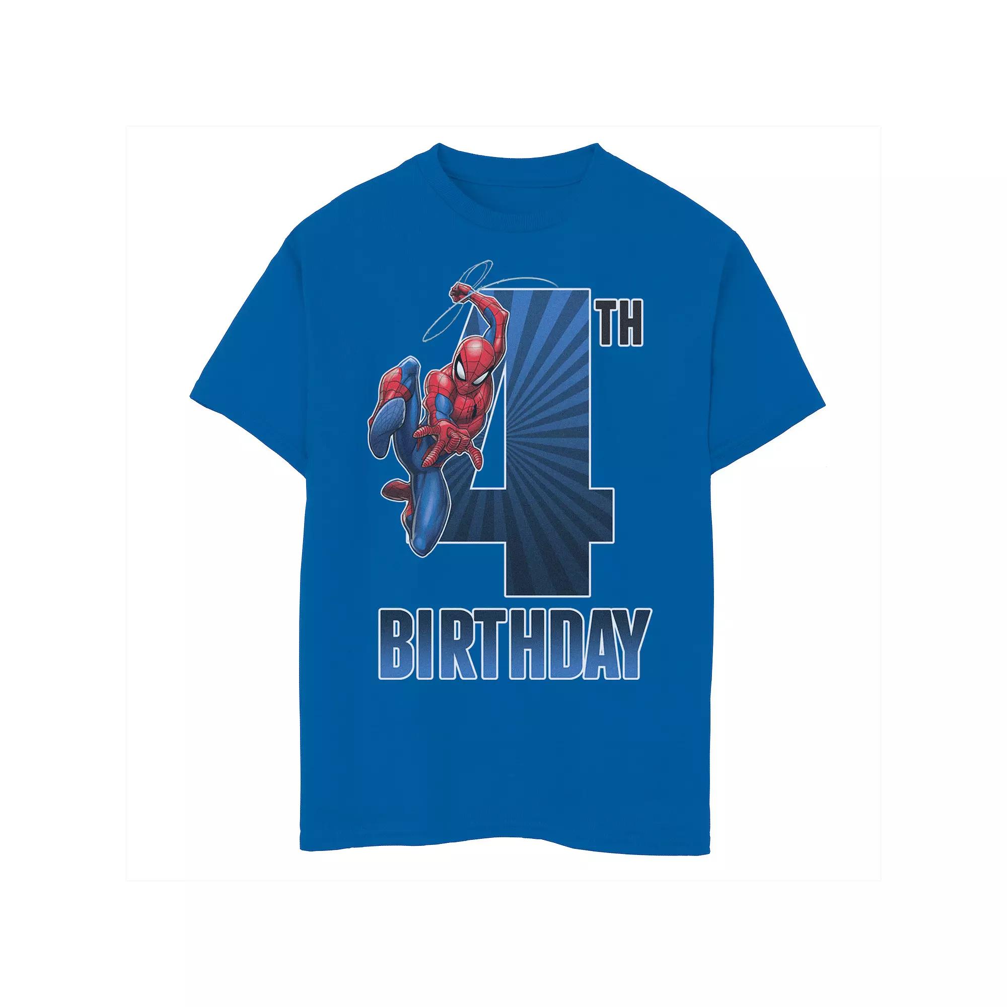 Boys 8-20 Marvel Spider-Man Swinging 4th Birthday Graphic Tee, Boy's,  Product Image