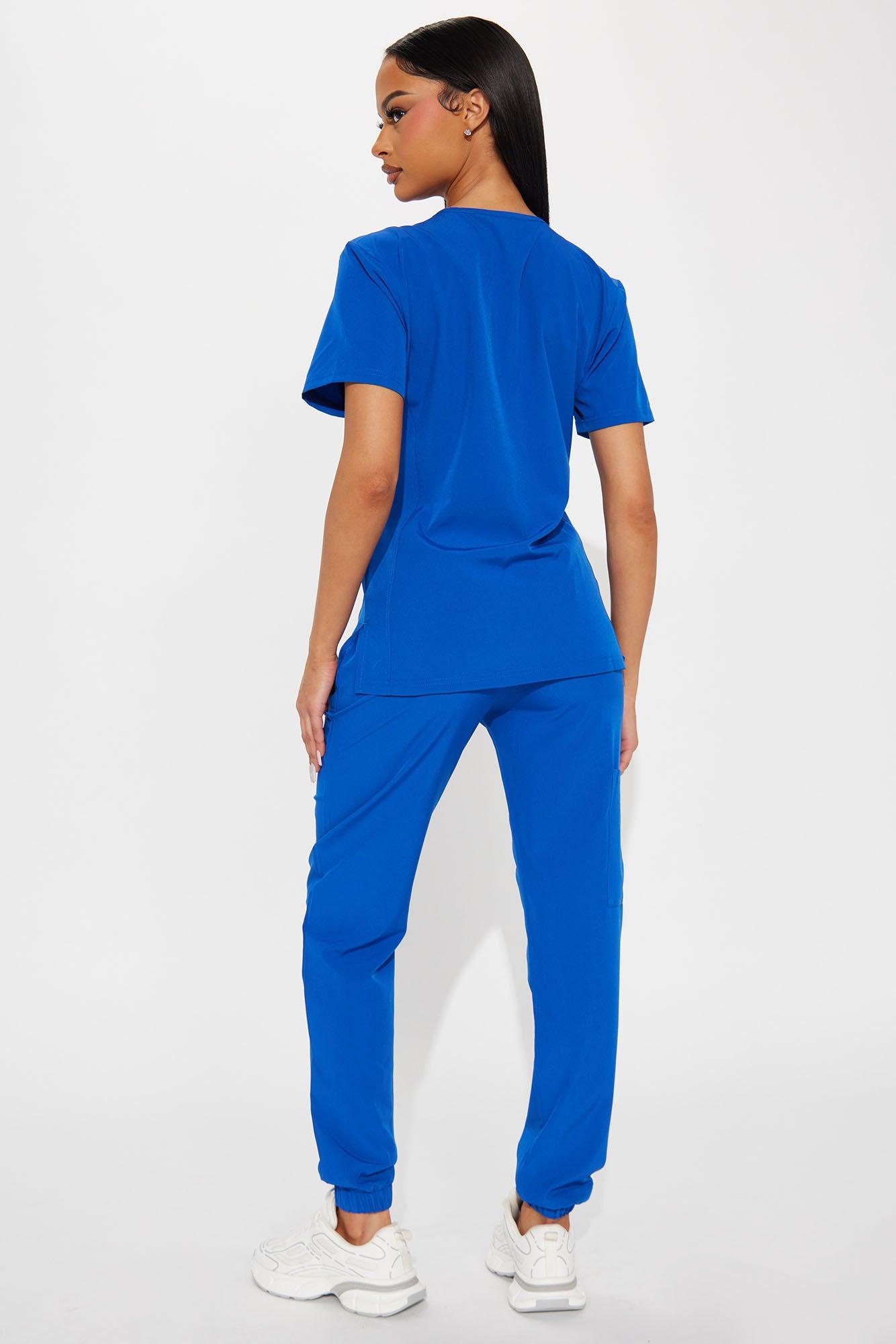 Care For You 4 Way Stretch Scrub Uniform Jogger Set - Royal Product Image