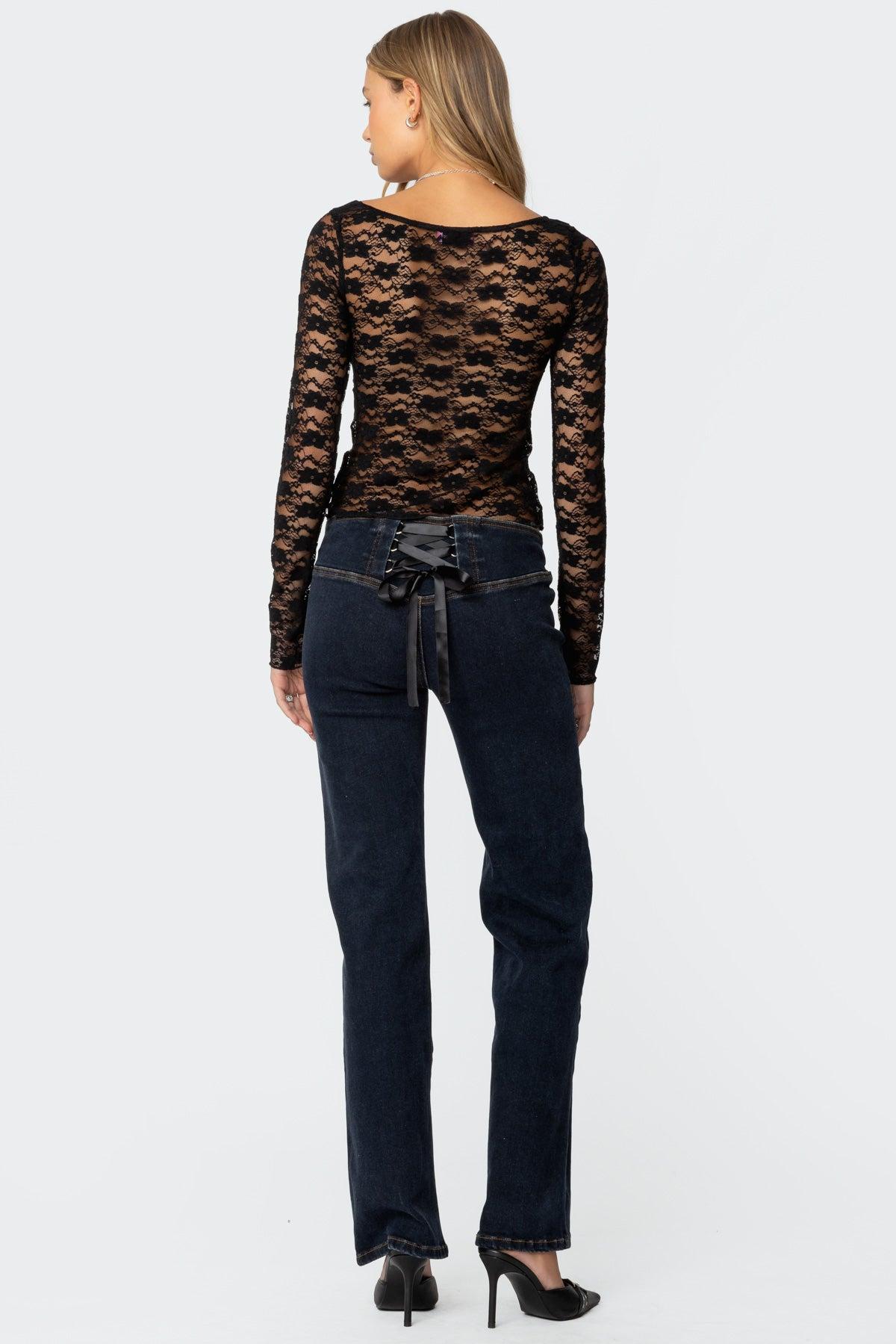 Mykonos Sheer Lace Top Product Image