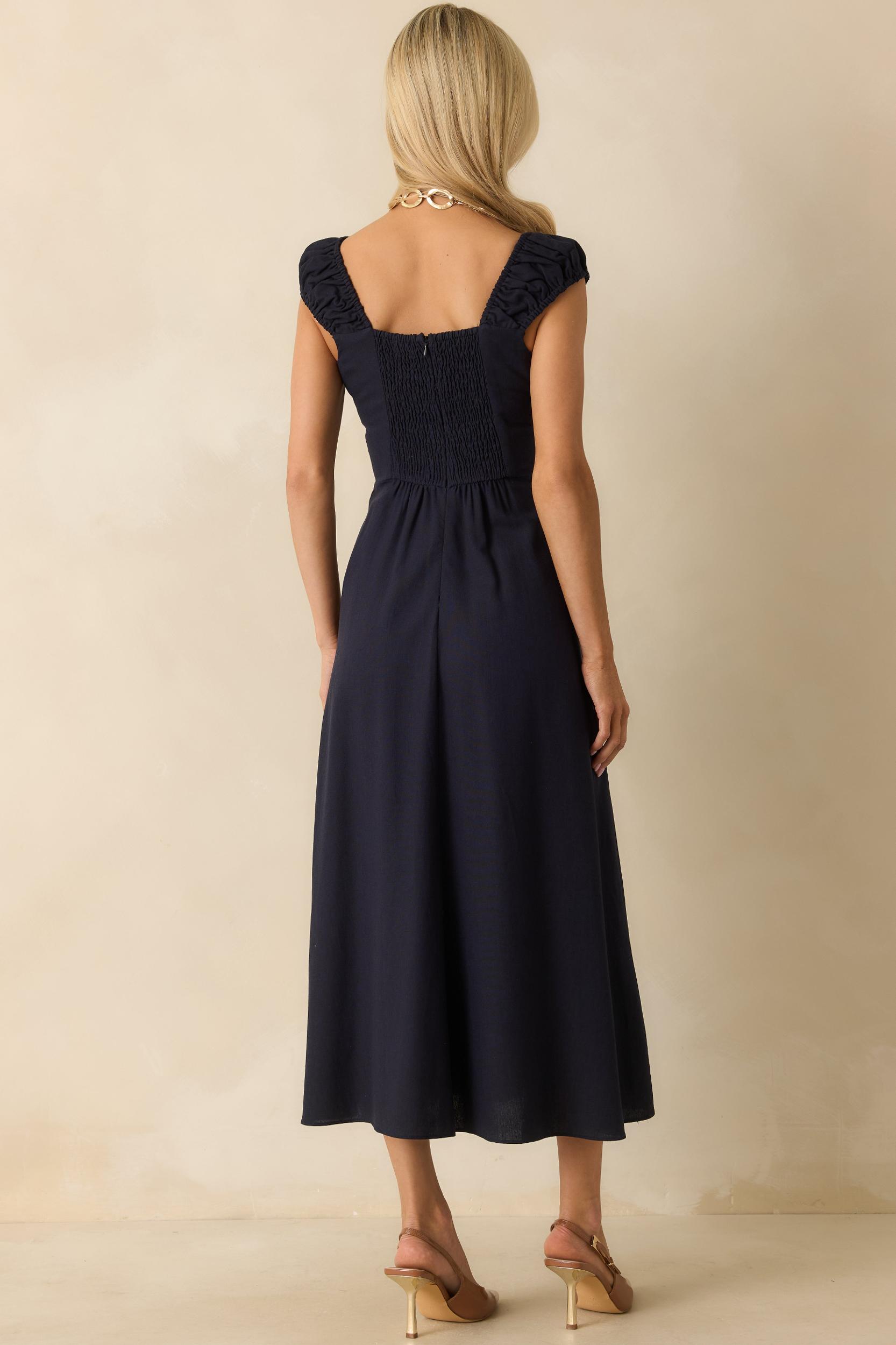 Radiant Reverie Navy Midi Dress Product Image