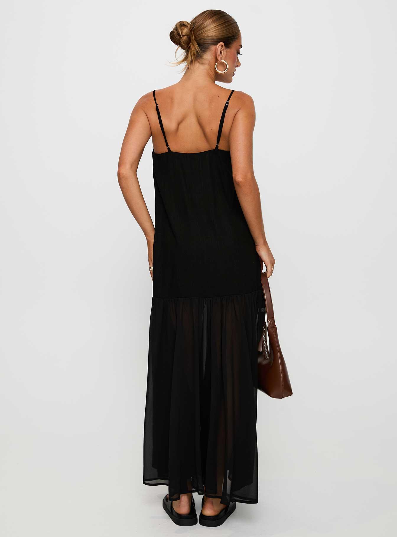 Iskra Drop Waist Maxi Dress Black Product Image