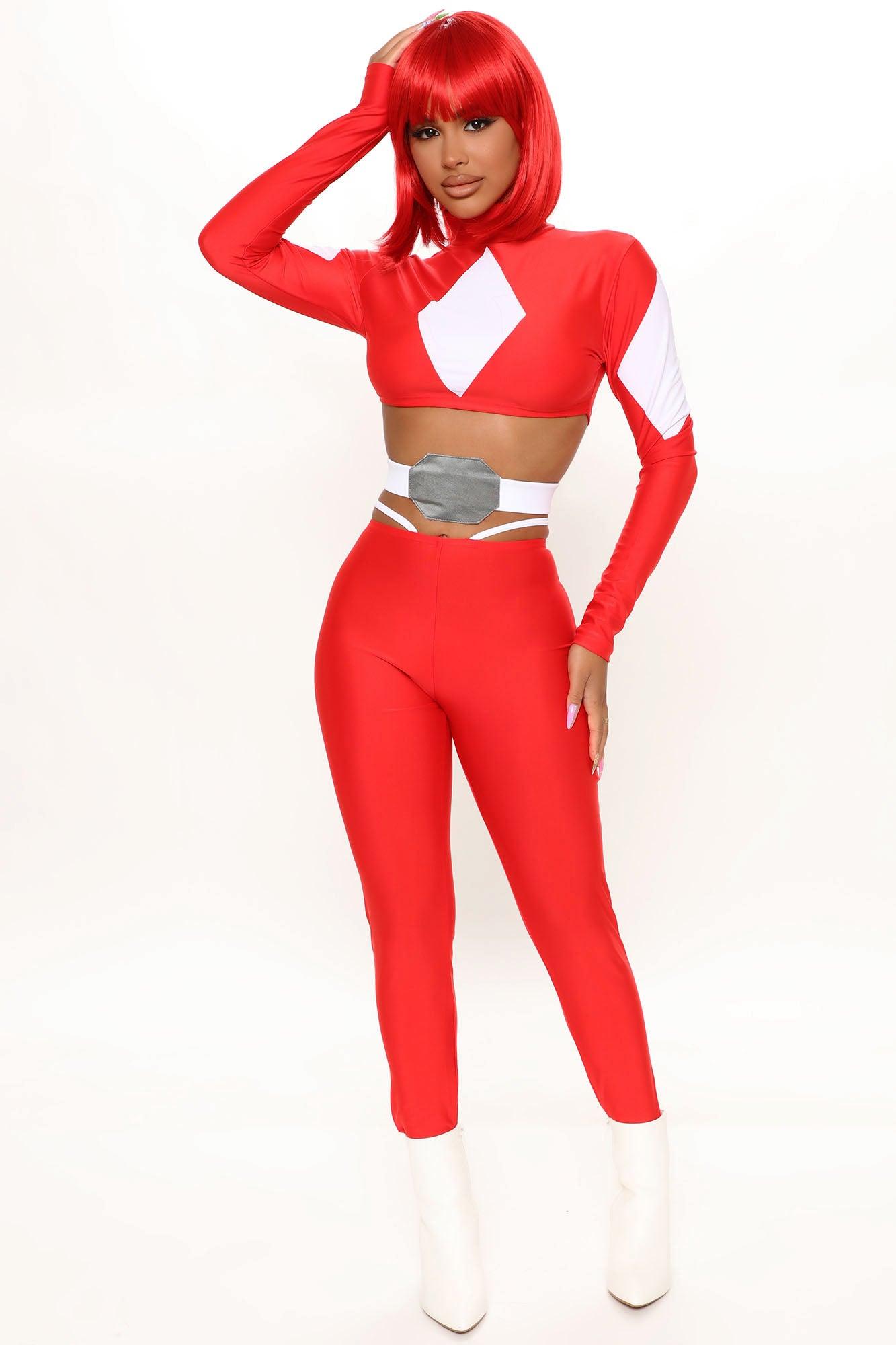 Power Sexy Superhero 4 Piece Costume Set - Red/combo Product Image