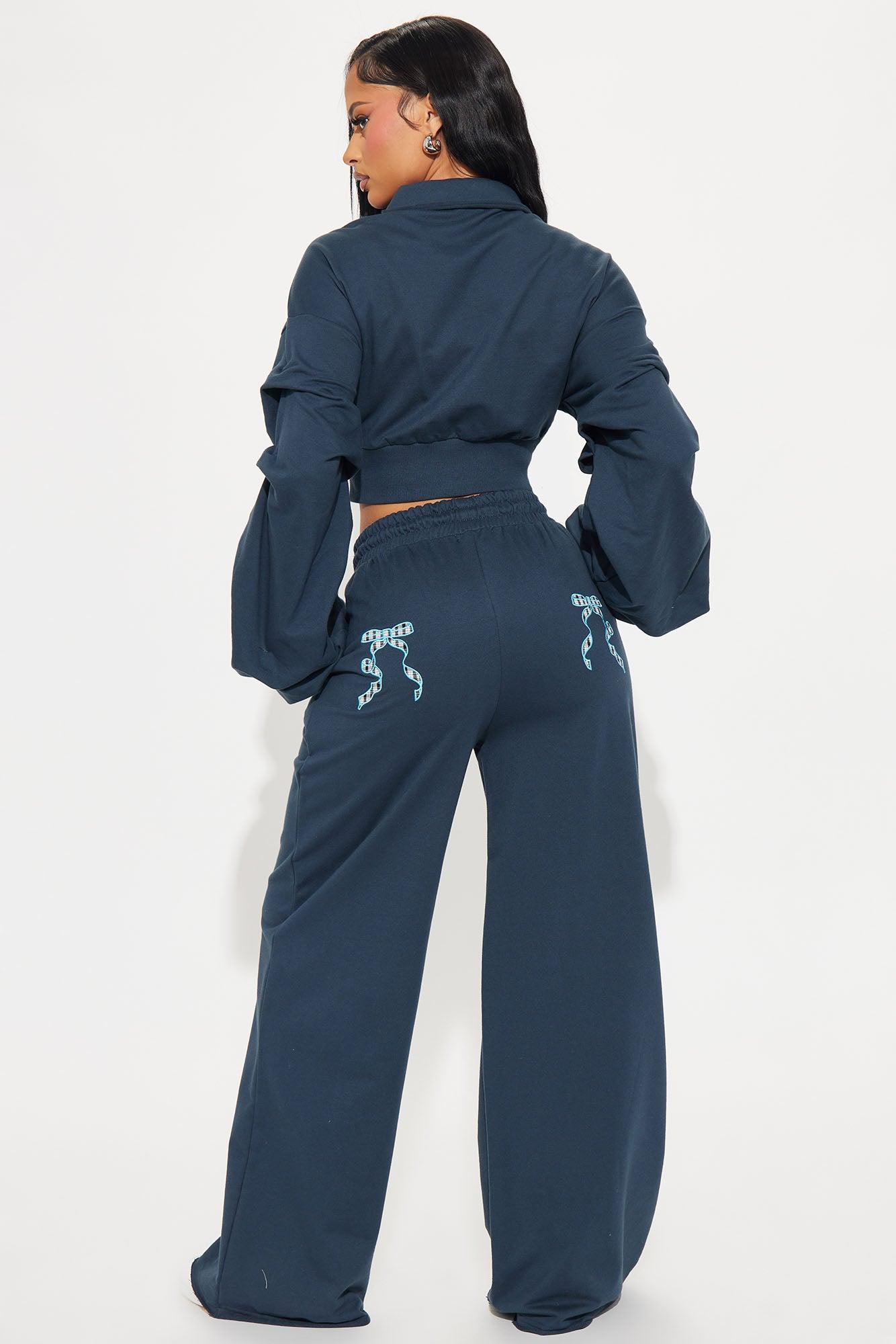 Keep It Preppy Polo Sweatsuit Set - Navy Product Image