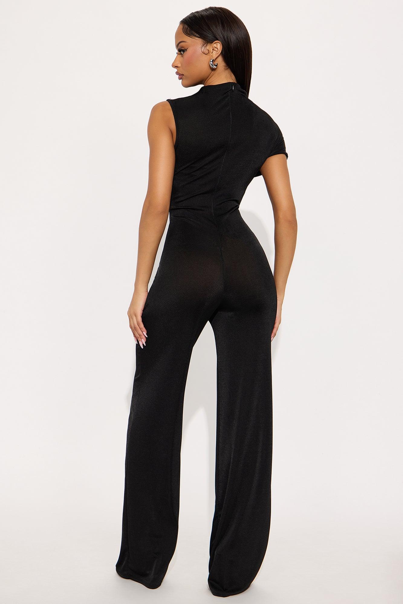 High Risk Ruched Wide Leg Jumpsuit - Black Female Product Image