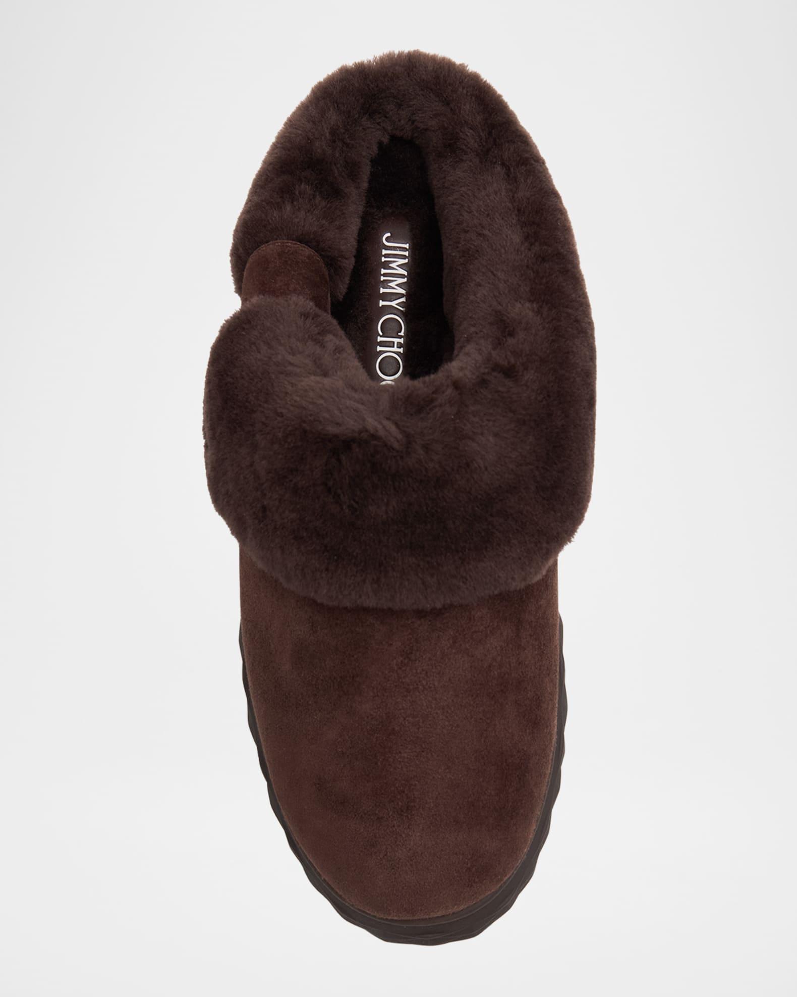 Suede and Shearling Maxi-Sole Flat Mules Product Image