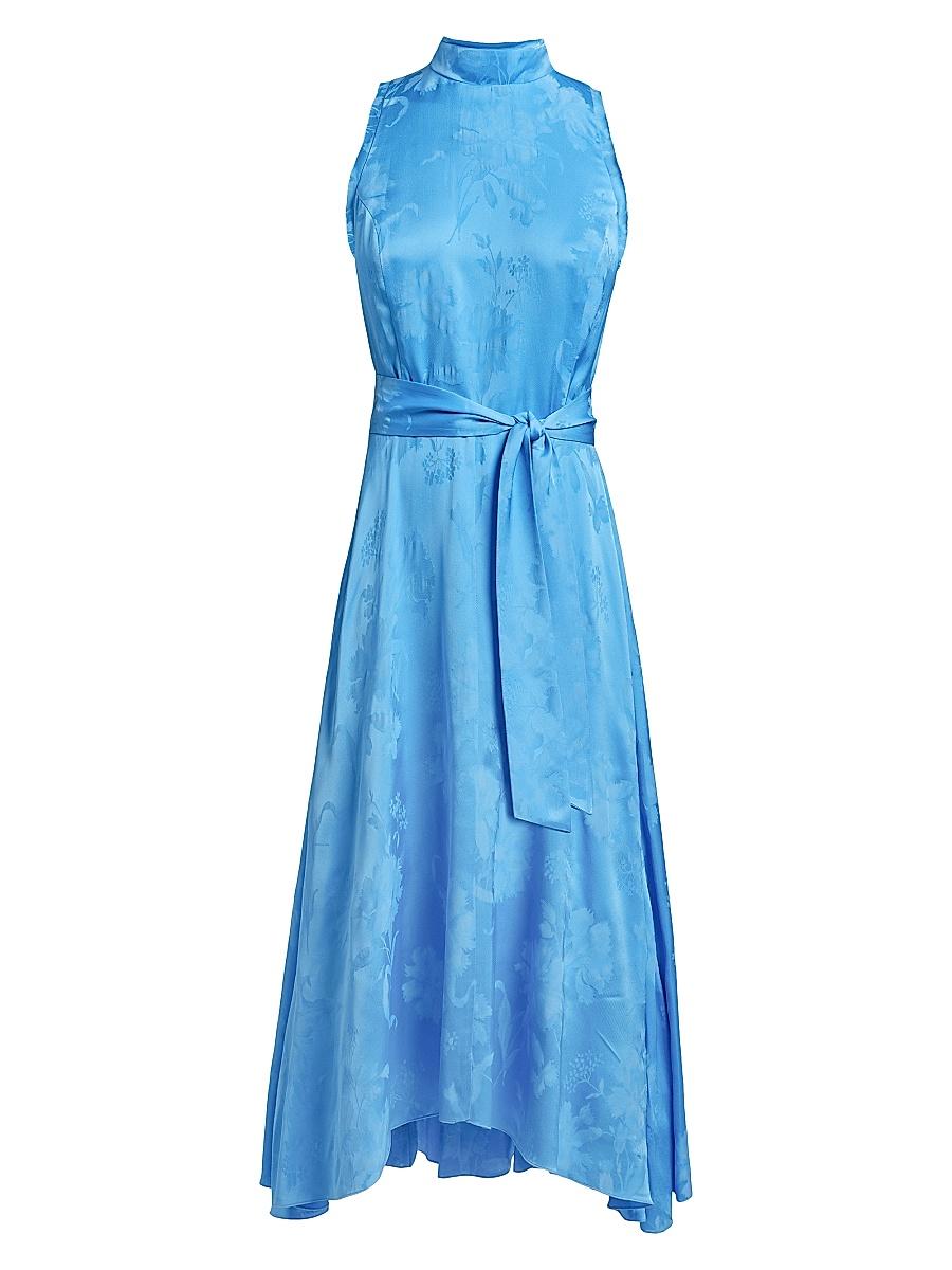 Womens Taylor Belted Jacquard Midi-Dress Product Image