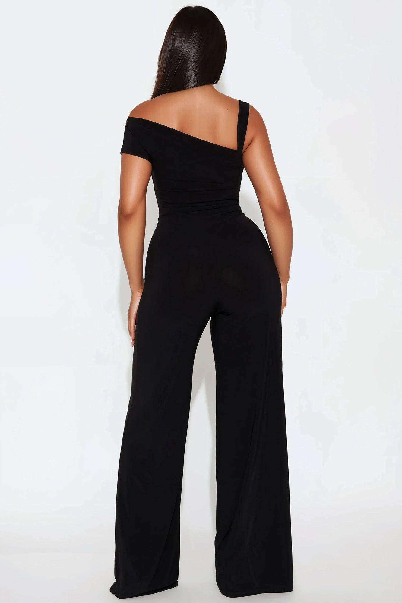 Lena Wide Leg Jumpsuit - Black Product Image