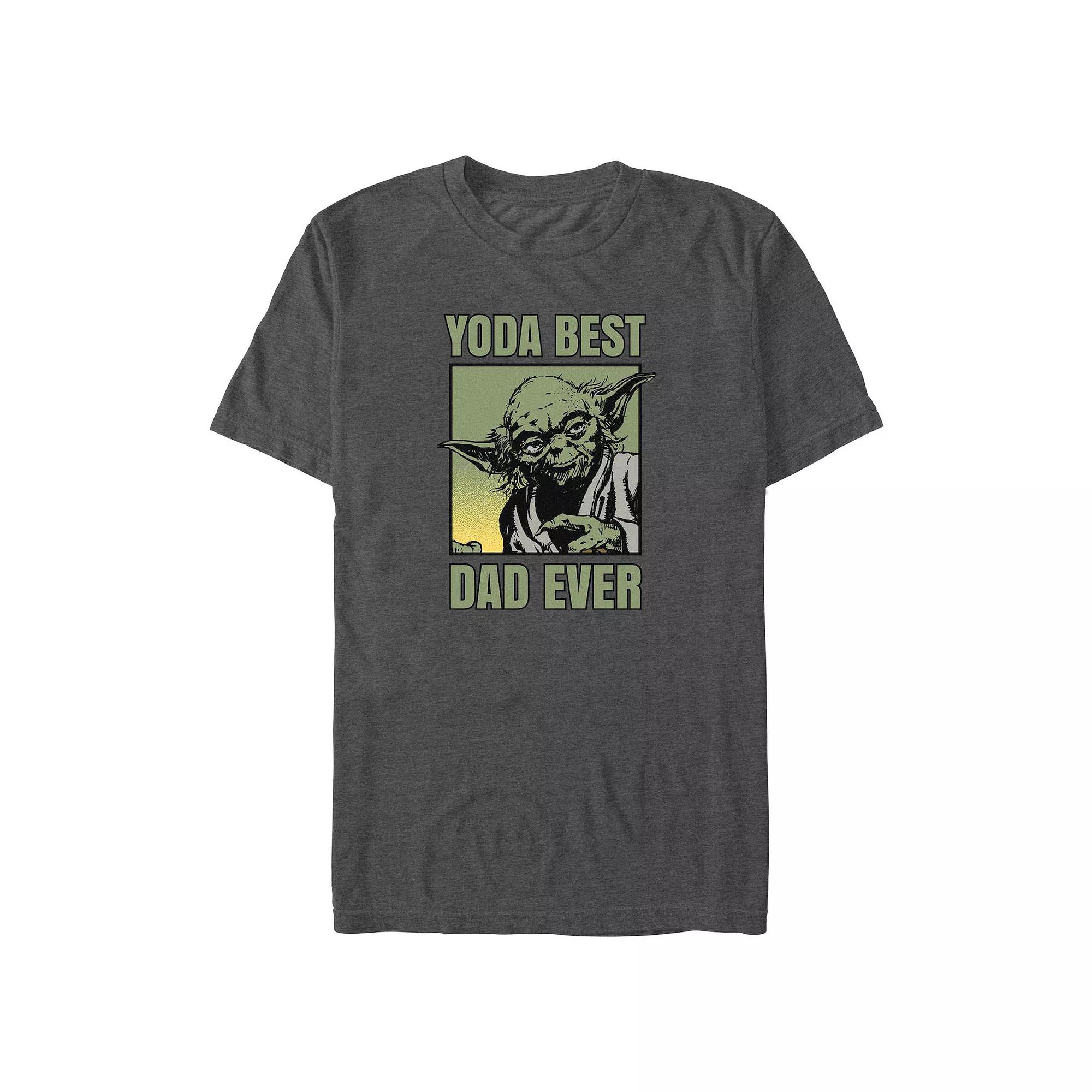 Big & Tall Star Wars Yoda Best Dad Ever Graphic Tee, Men's, Size: 3XL Tall, Grey Heather Product Image