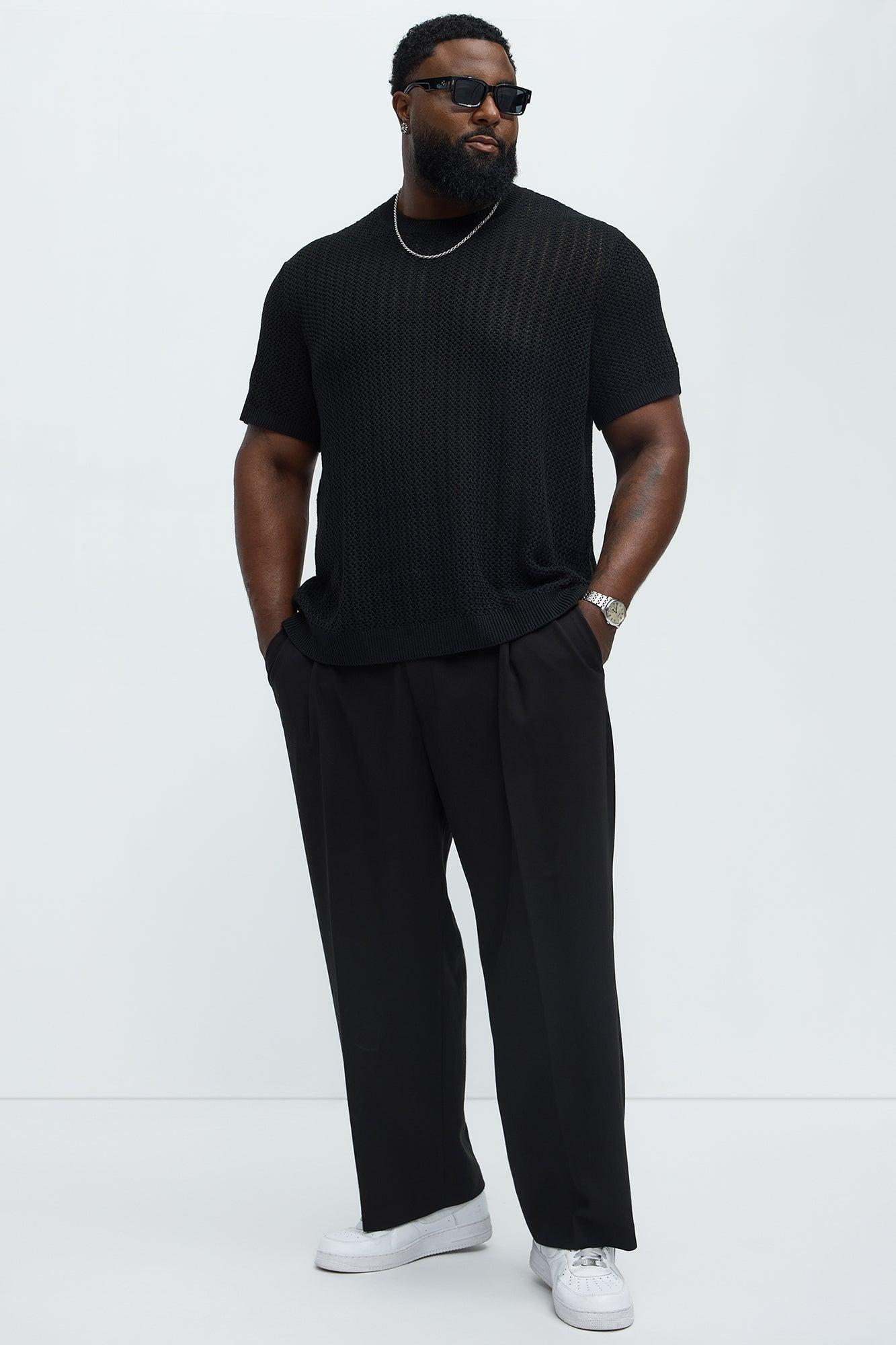 Jace Crochet Short Sleeve Tee - Black Product Image