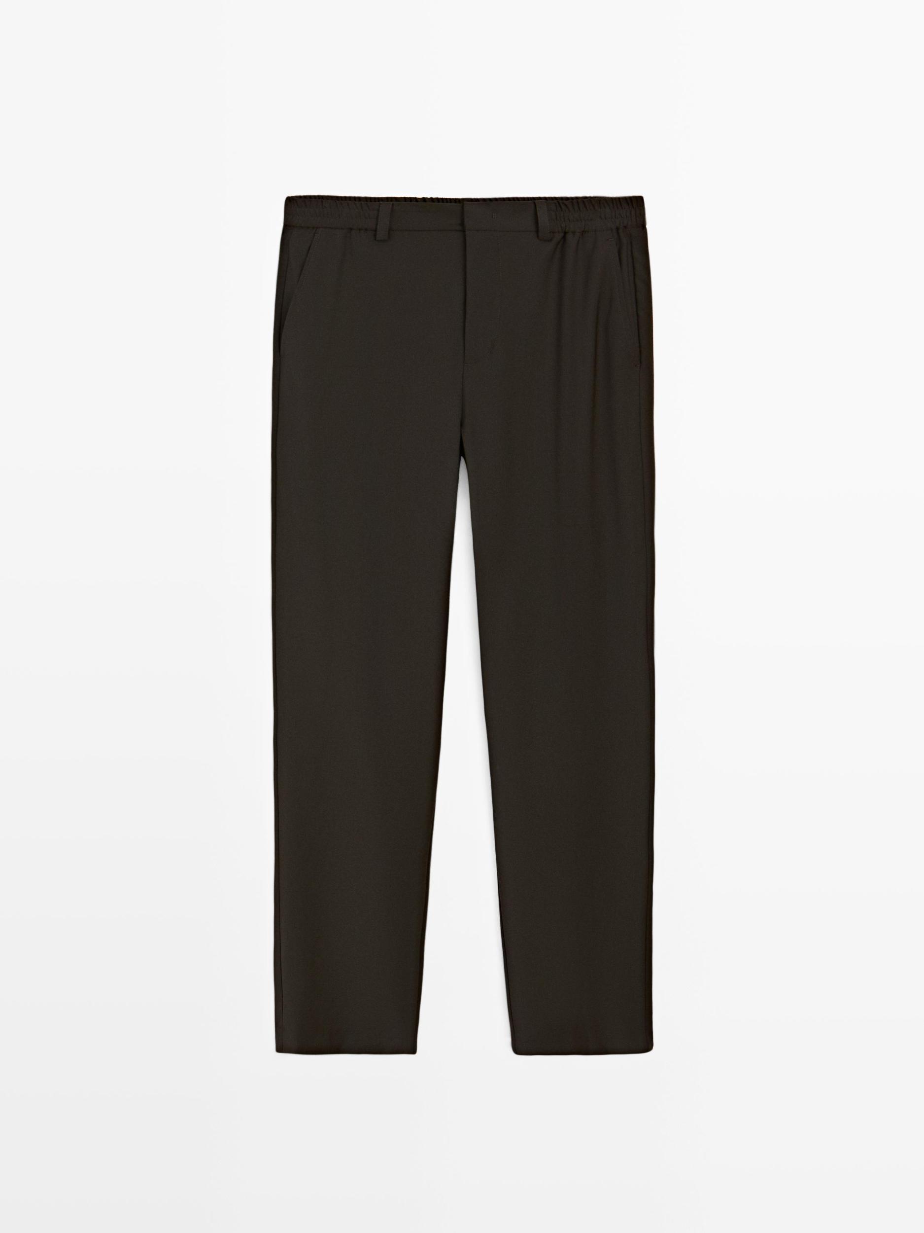 Wool blend jogger fit trousers Product Image