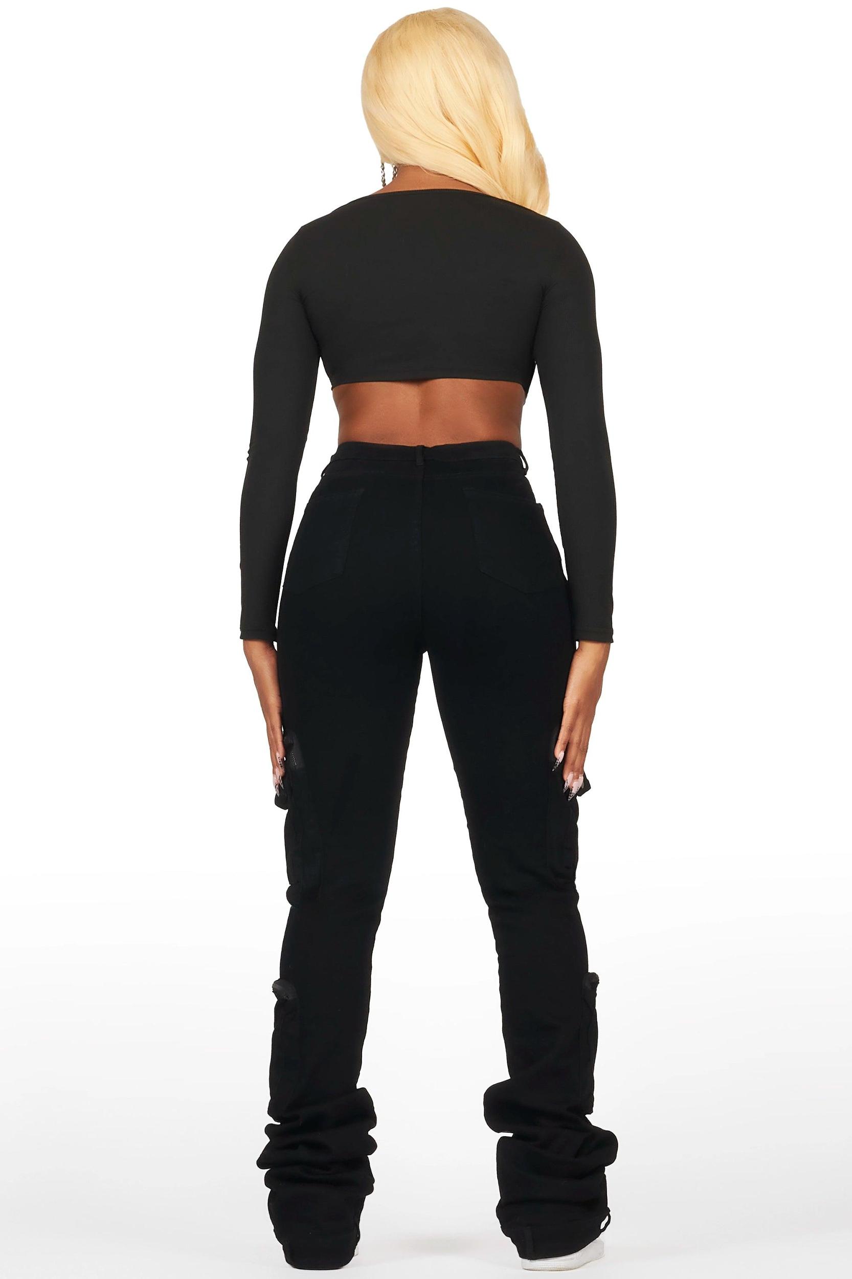 Alisson Black Cargo Super Stacked Jean Female Product Image