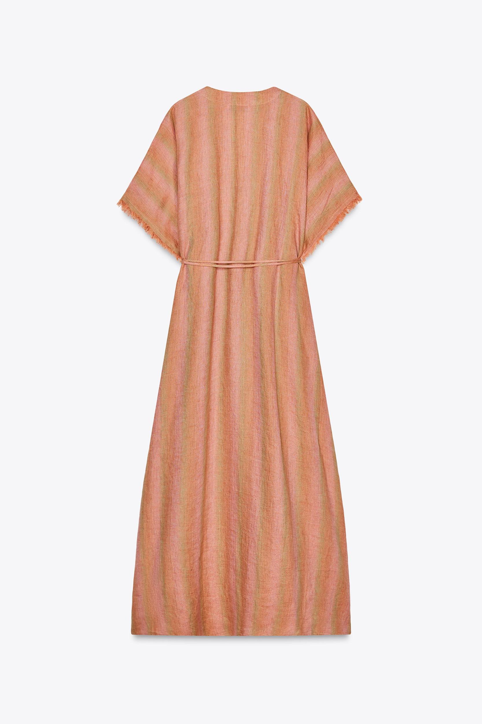 100% LINEN MULTI-POSITION KAFTAN DRESS ZW COLLECTION Product Image