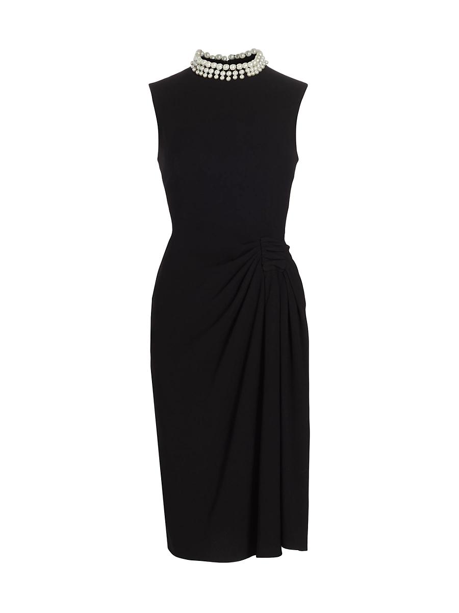 Womens Pearl Sleeveless Crepe Cocktail Dress Product Image