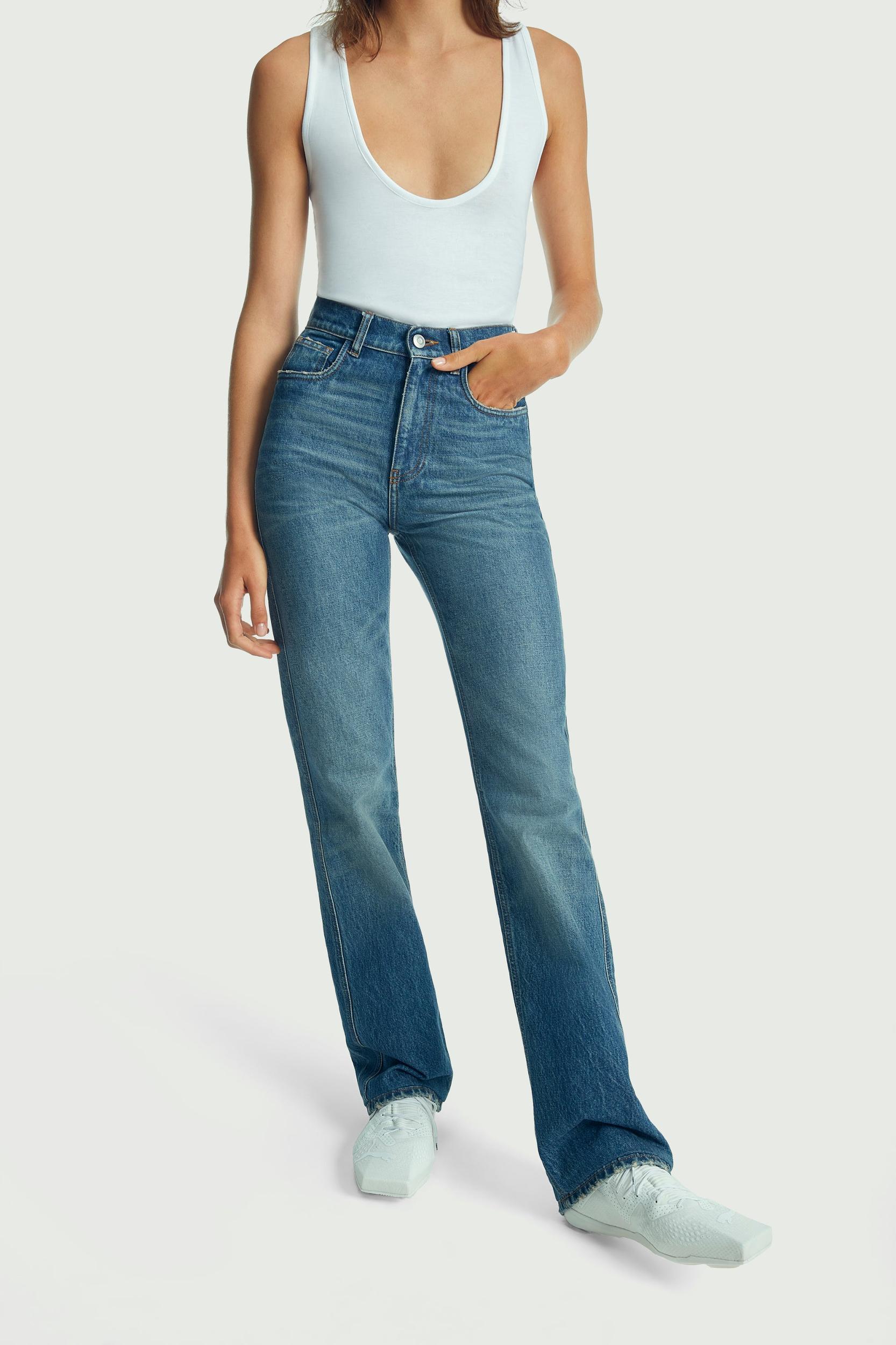 Straight Leg Denim Pants Product Image