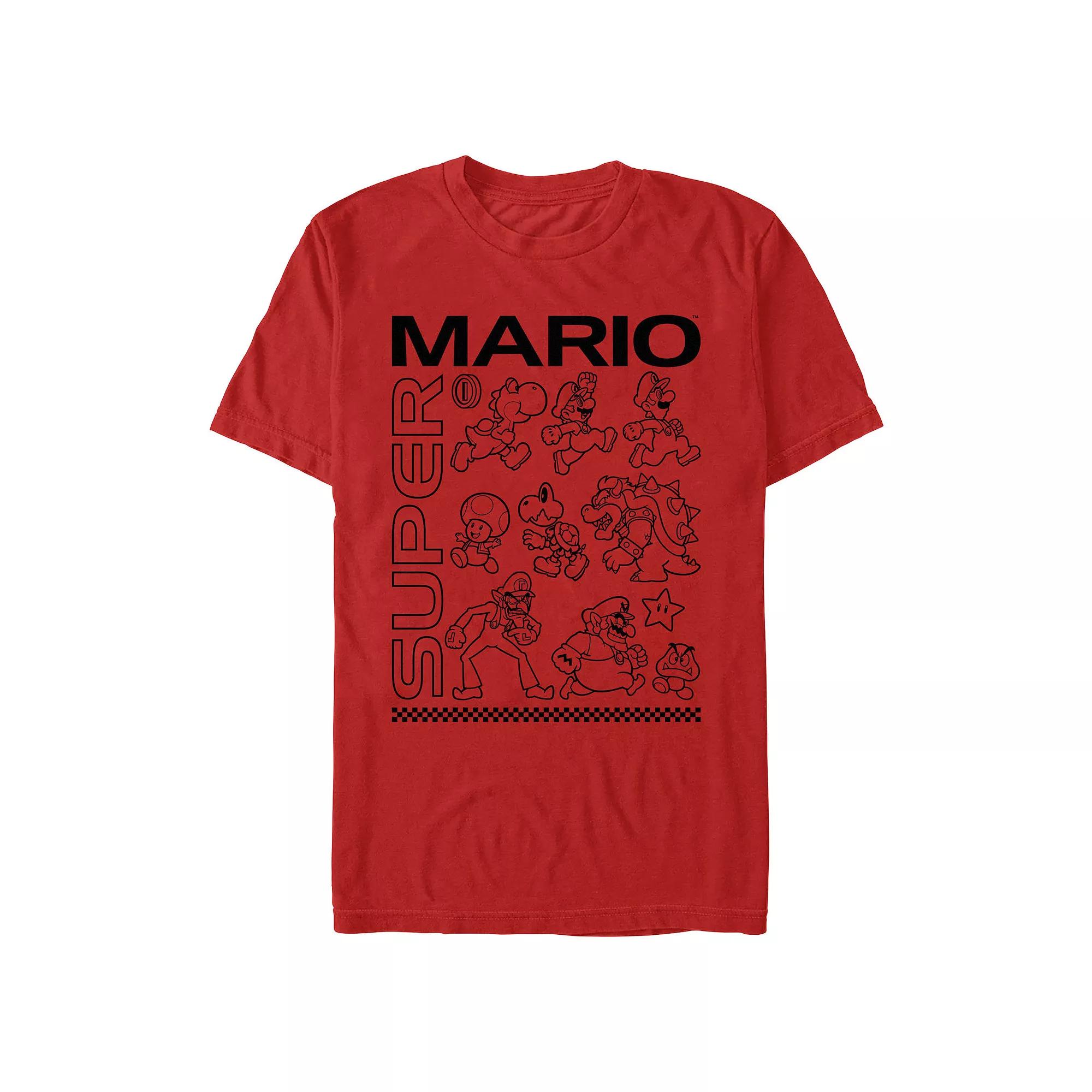Men's Super Mario Bros Group Drawings Graphic Tee,  Product Image