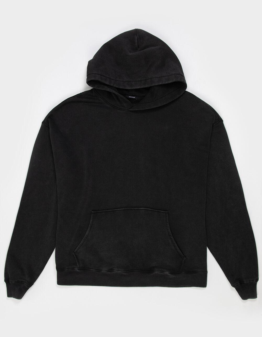 RSQ Mens Washed Oversized Hoodie - BLACK Product Image